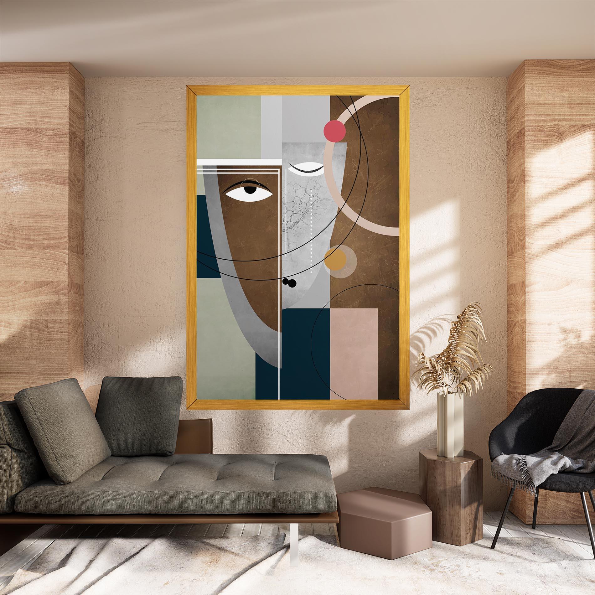 Obraz na Płótnie Abstract Brown Face mockup 8