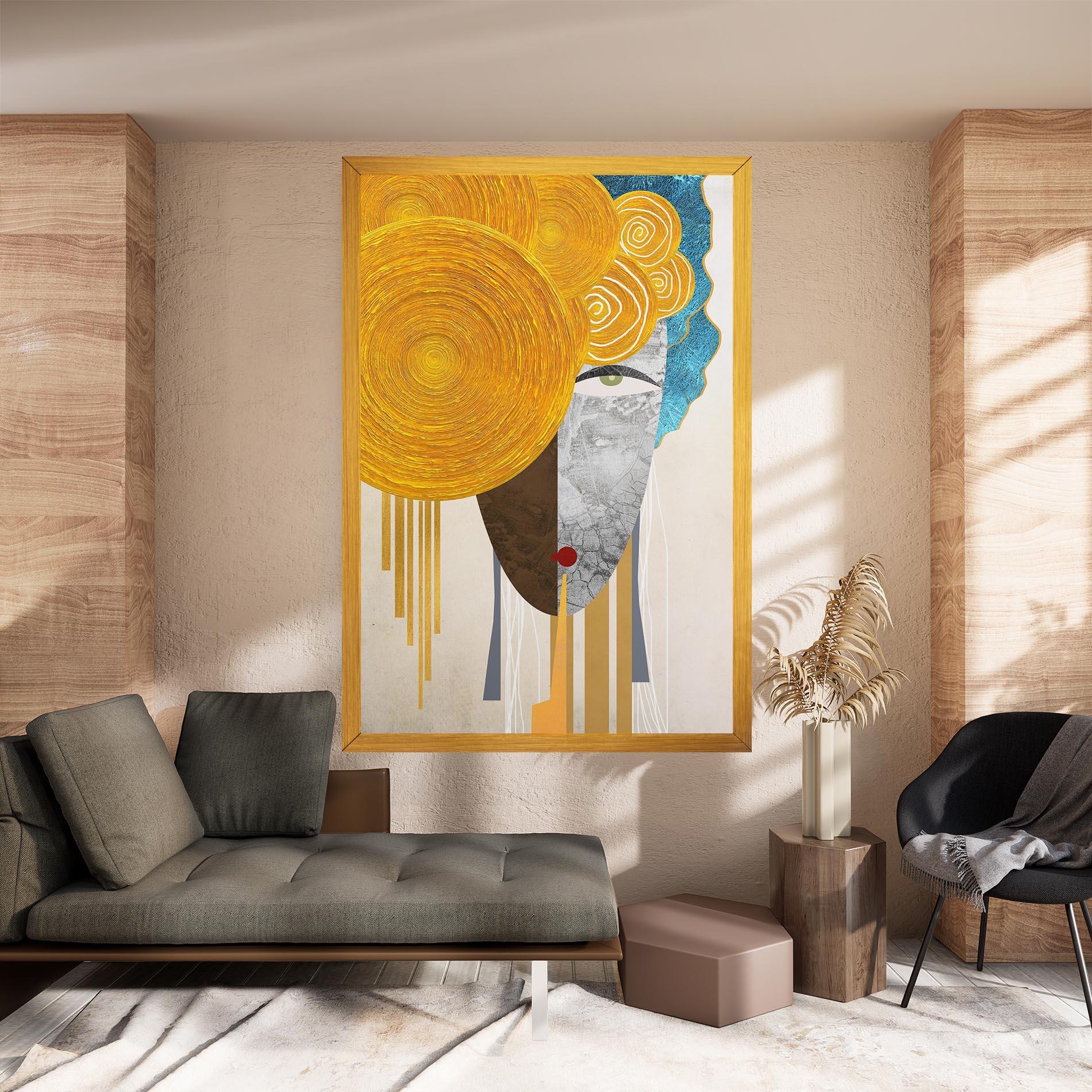 Obraz na Płótnie Abstract Grey Face 1 mockup 8