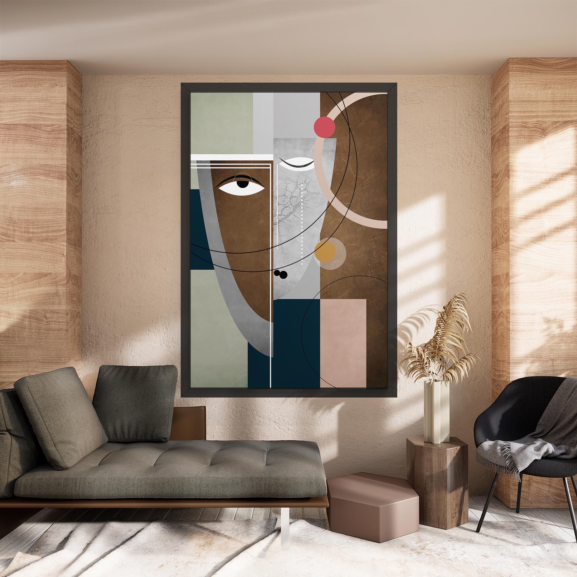 Obraz na Płótnie Abstract Brown Face mockup 8