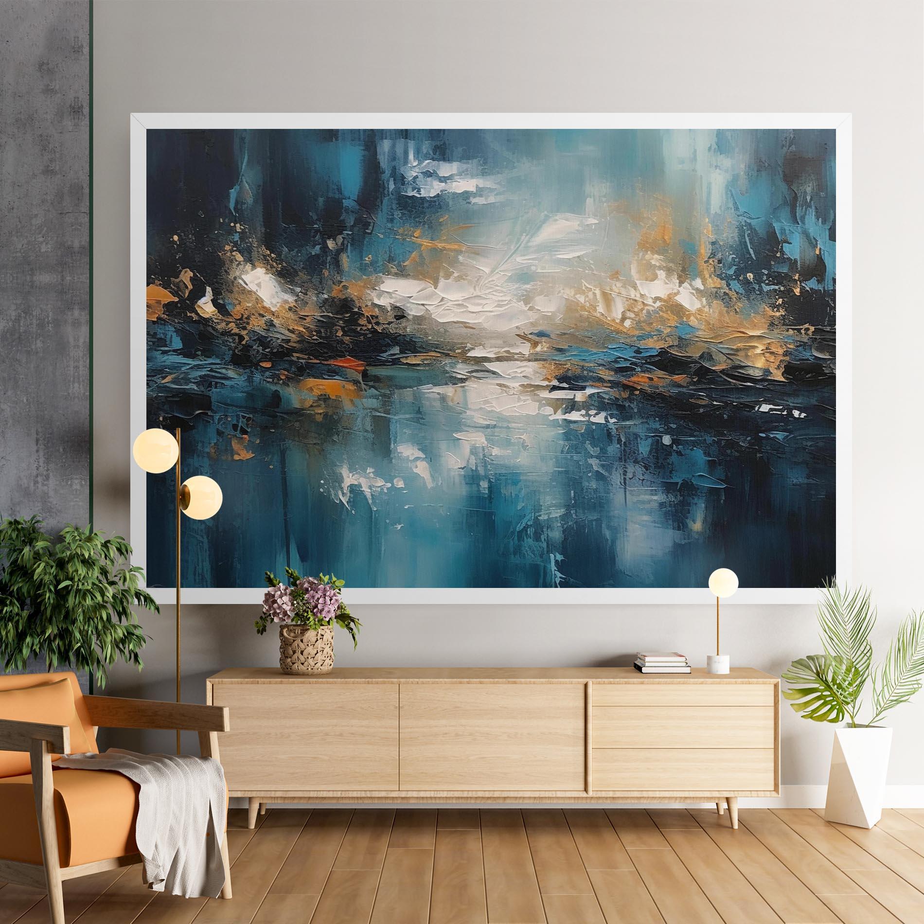 Obraz na Płótnie Abstract Blue Art mockup 9