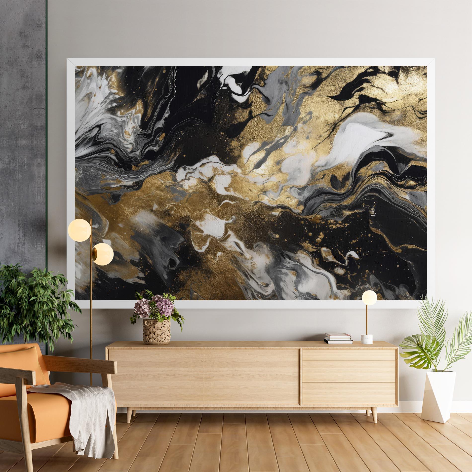 Obraz na Płótnie Gold Acrylic Fluid mockup 9
