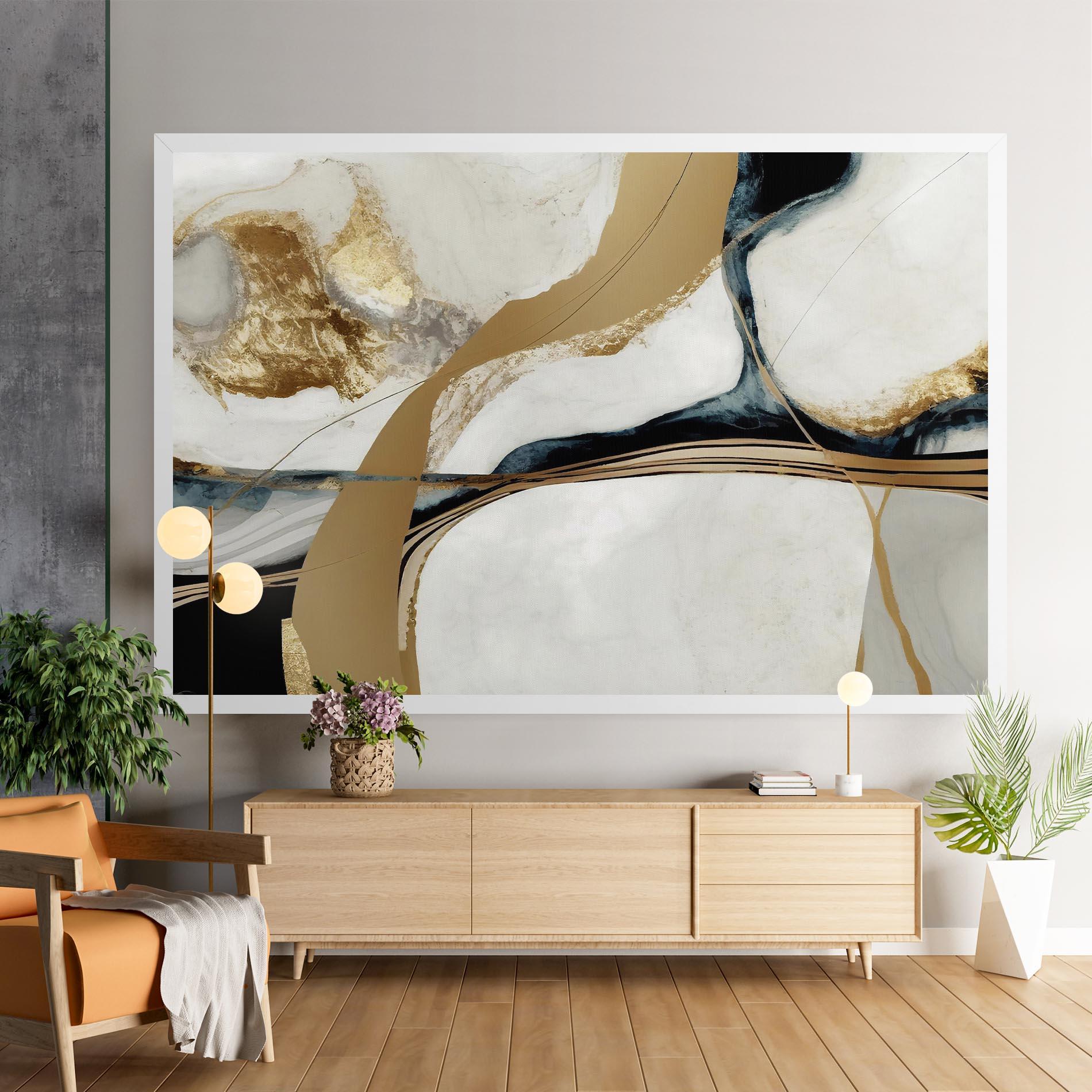 Obraz na Płótnie Golden Blue Marble mockup 9