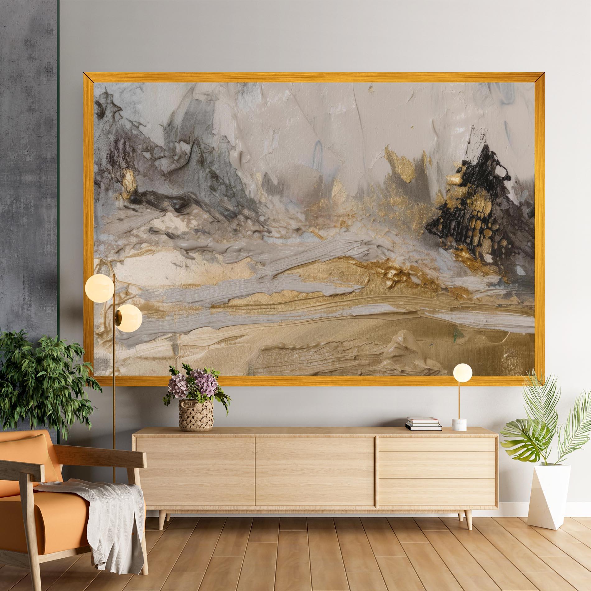 Obraz na Płótnie Abstract White Waves mockup 9