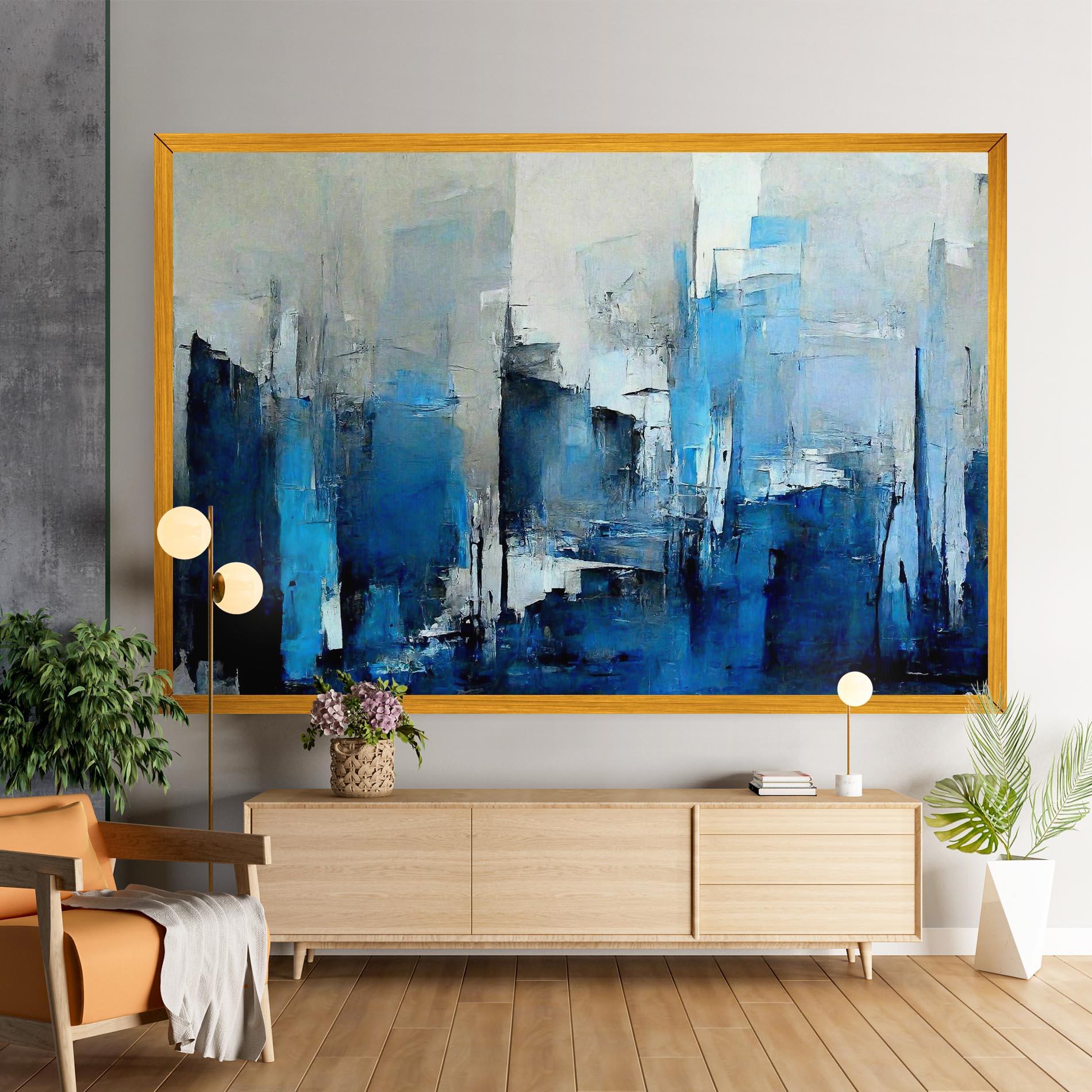 Obraz na Płótnie Blue Gray Color mockup 9