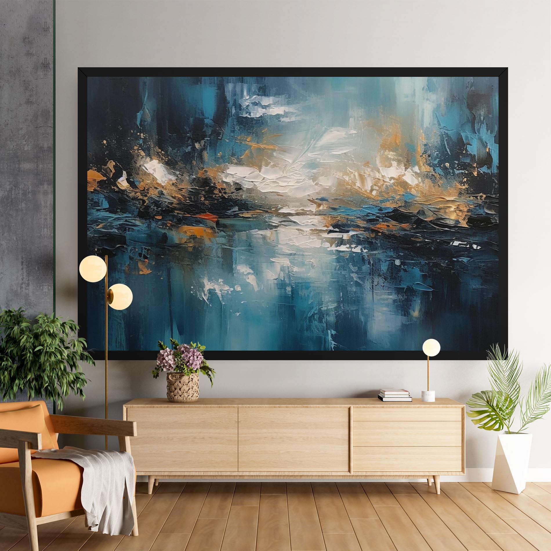 Obraz na Płótnie Abstract Blue Art mockup 9