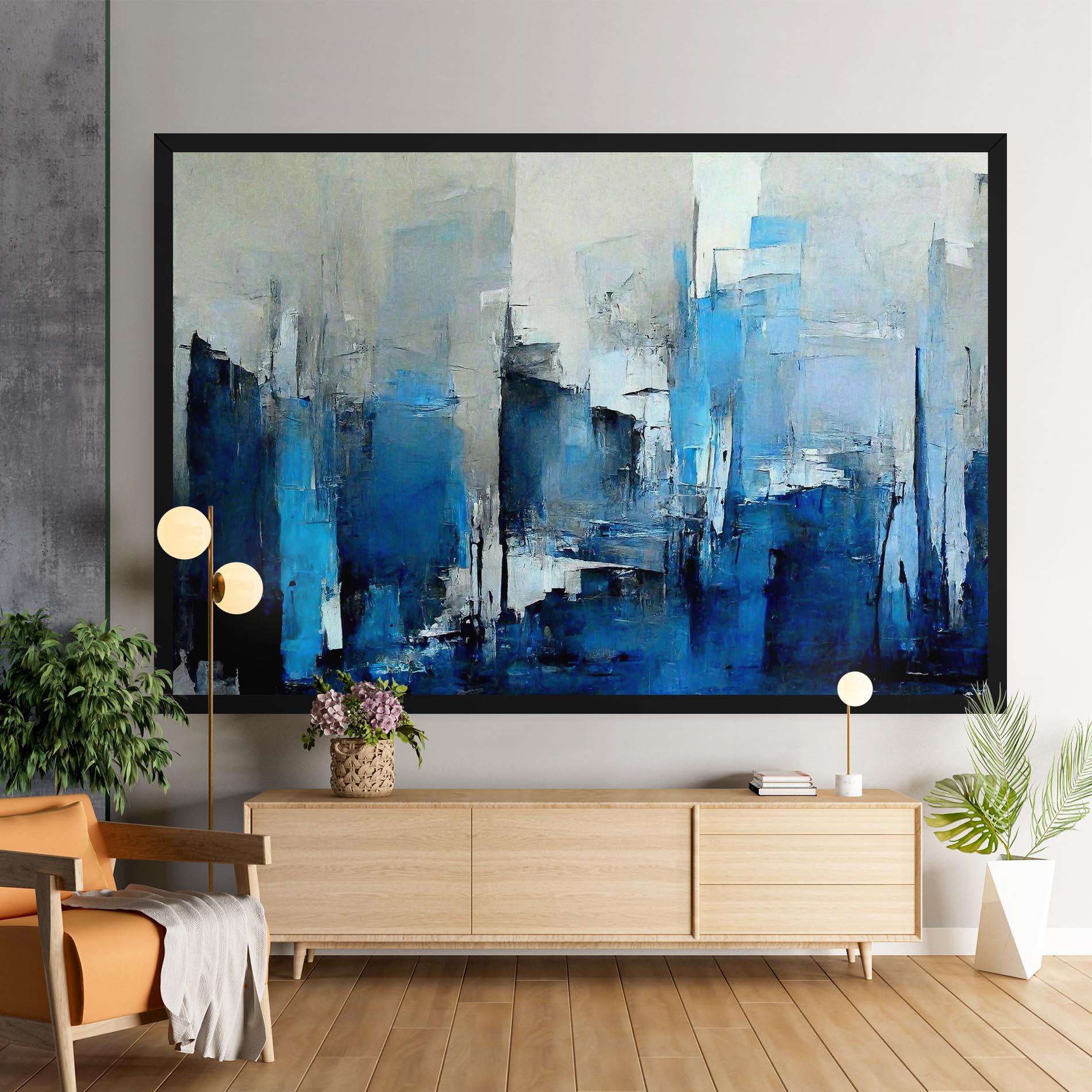 Obraz na Płótnie Blue Gray Color mockup 9