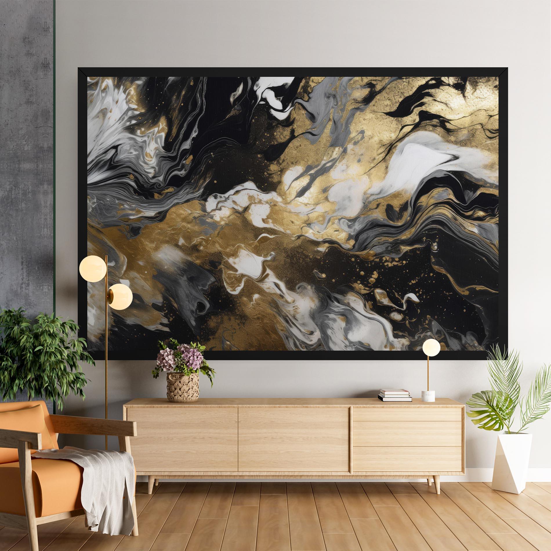 Obraz na Płótnie Gold Acrylic Fluid mockup 9