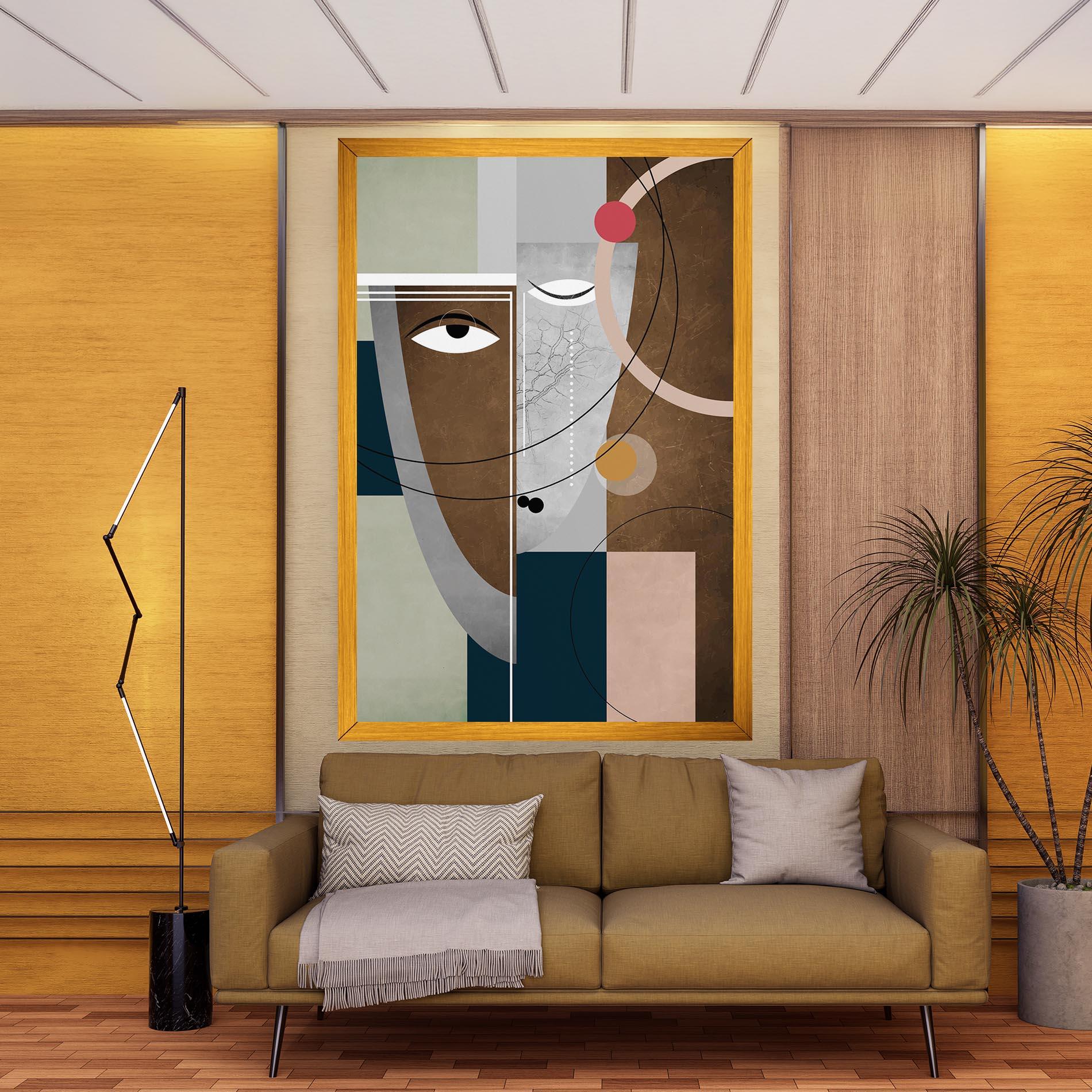 Obraz na Płótnie Abstract Brown Face mockup 9