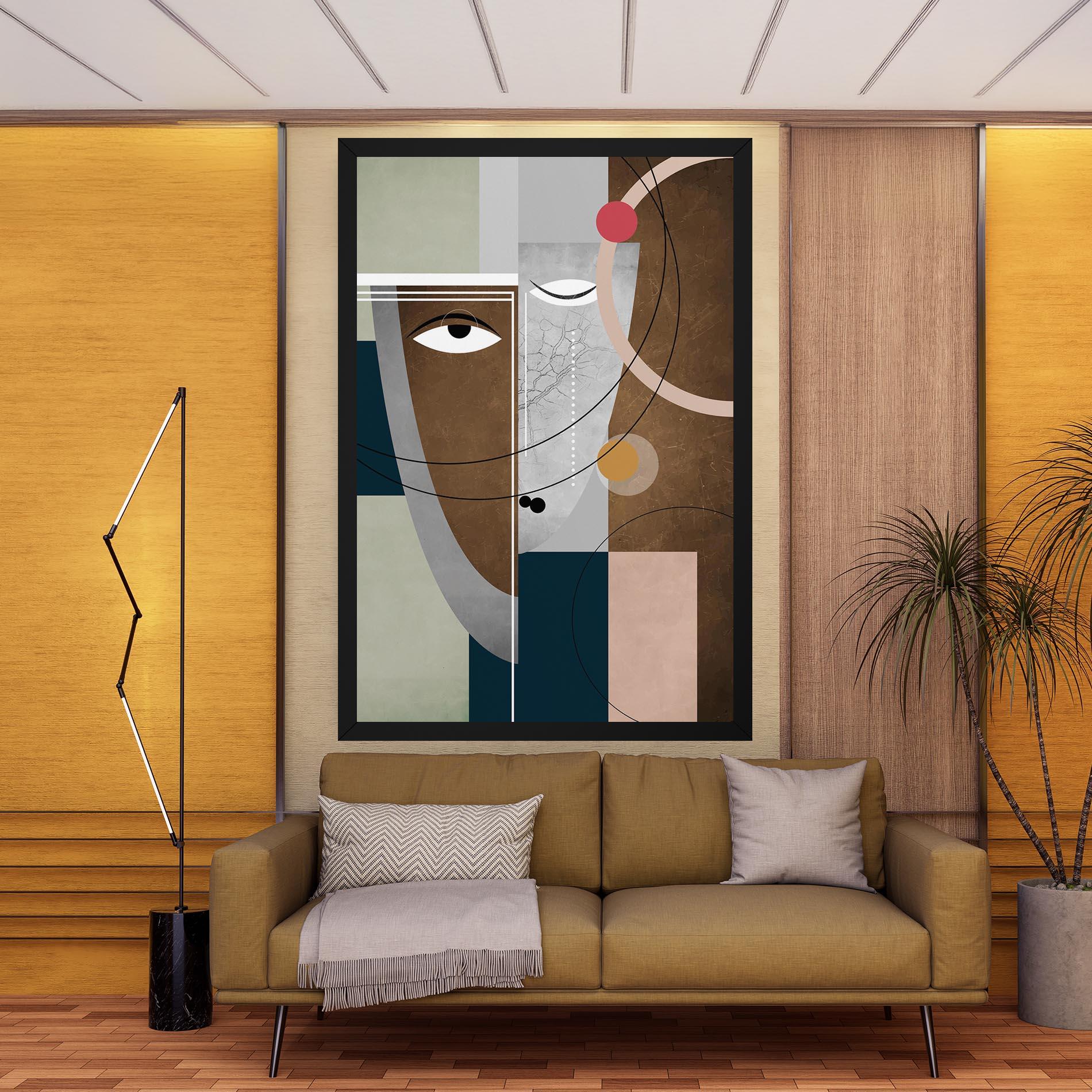 Obraz na Płótnie Abstract Brown Face mockup 9