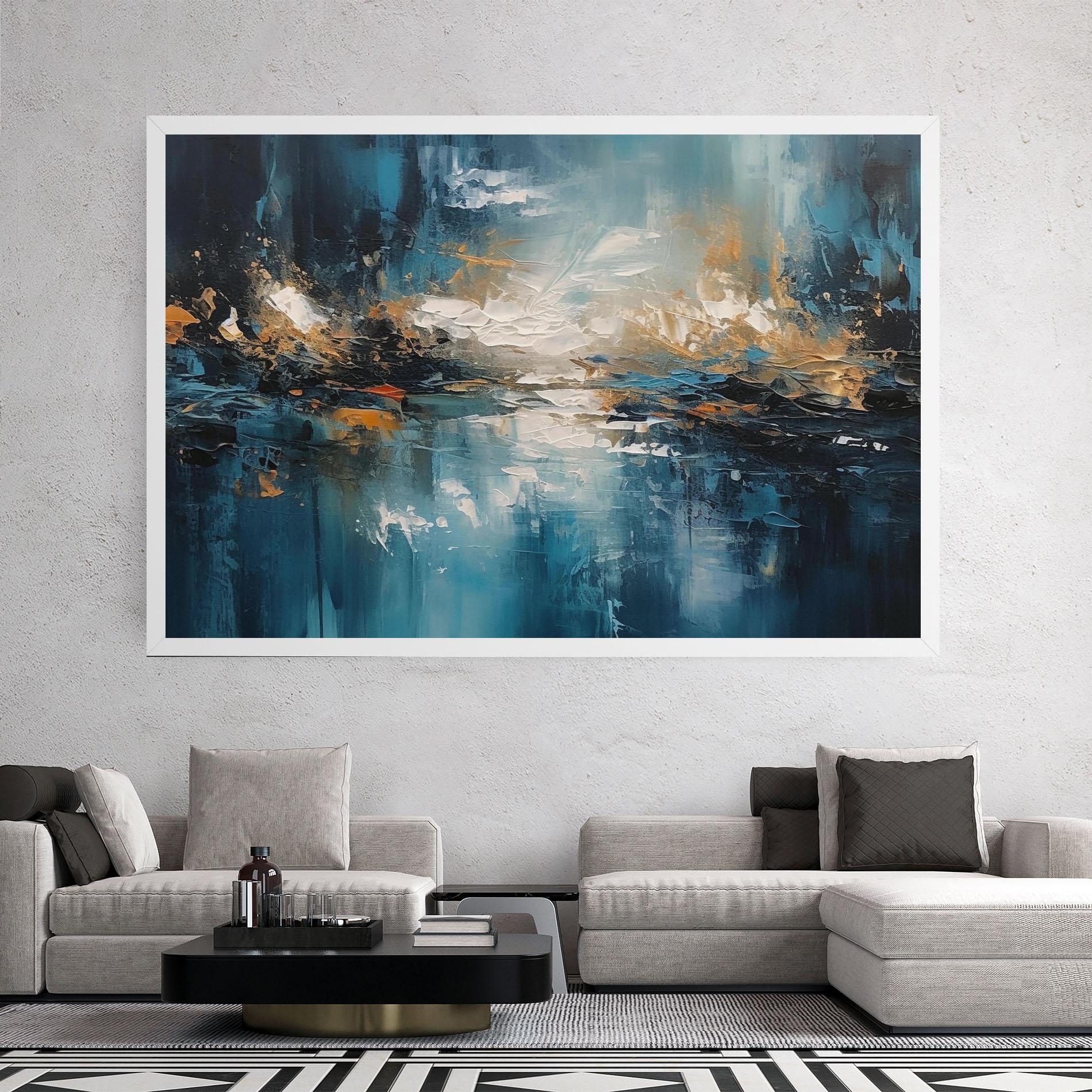 Obraz na Płótnie Abstract Blue Art mockup 2