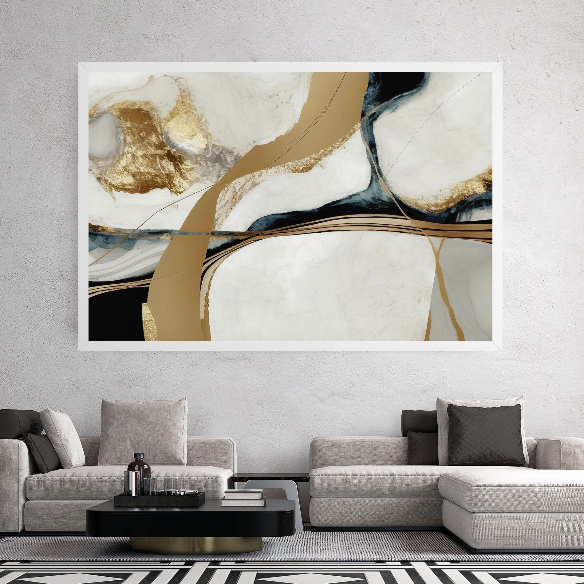 Obraz na Płótnie Golden Blue Marble mockup 2