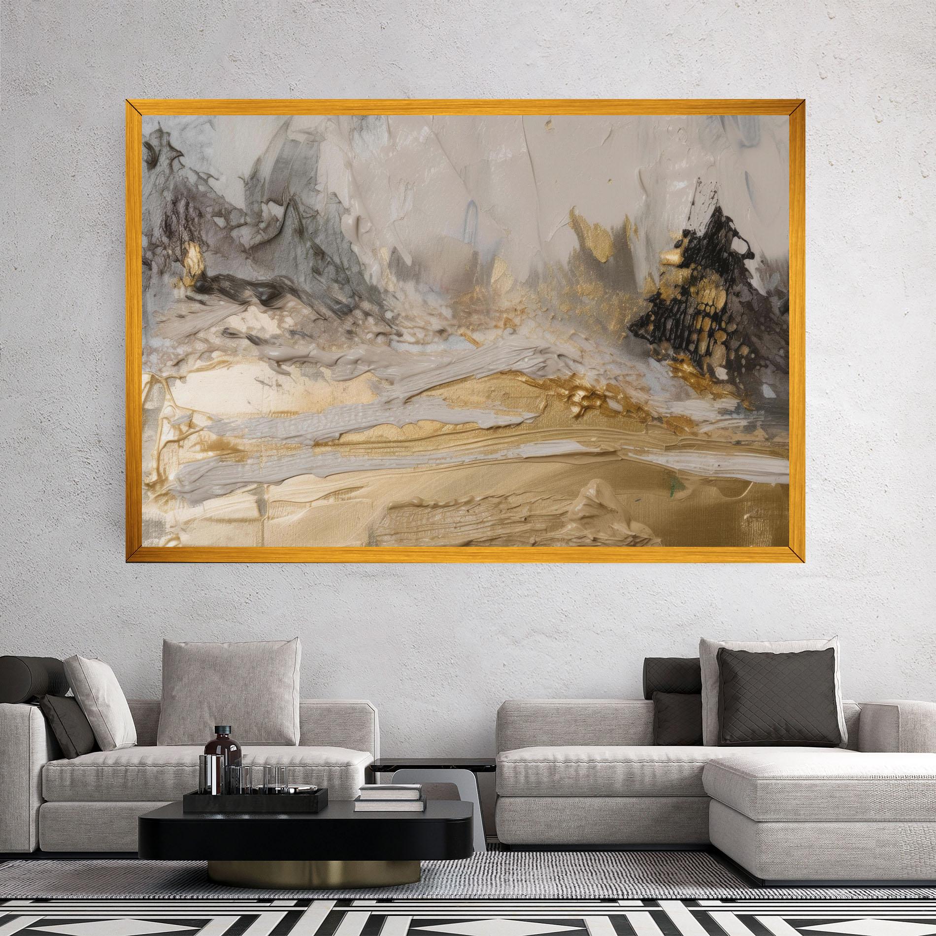 Obraz na Płótnie Abstract White Waves mockup 2