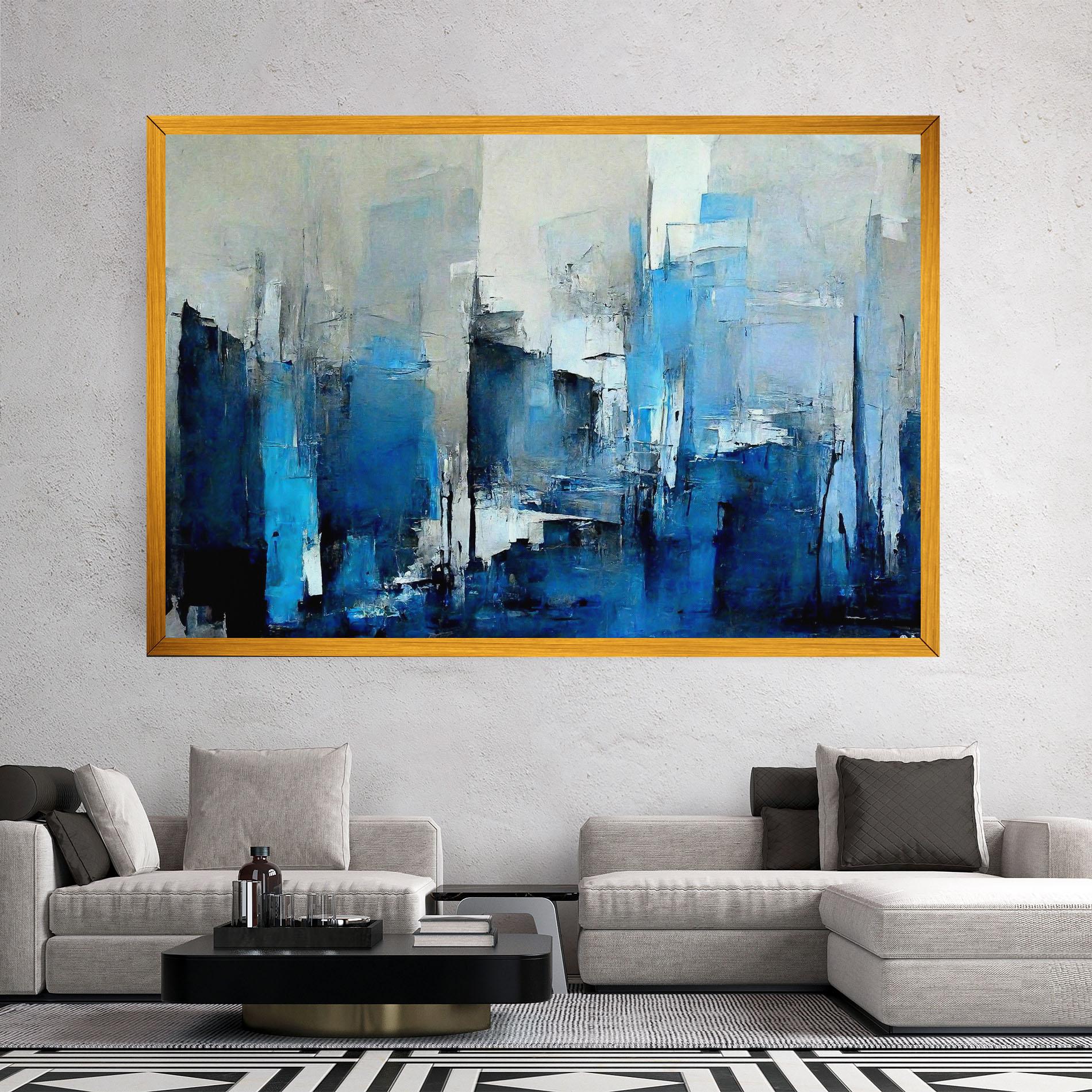 Obraz na Płótnie Blue Gray Color mockup 2