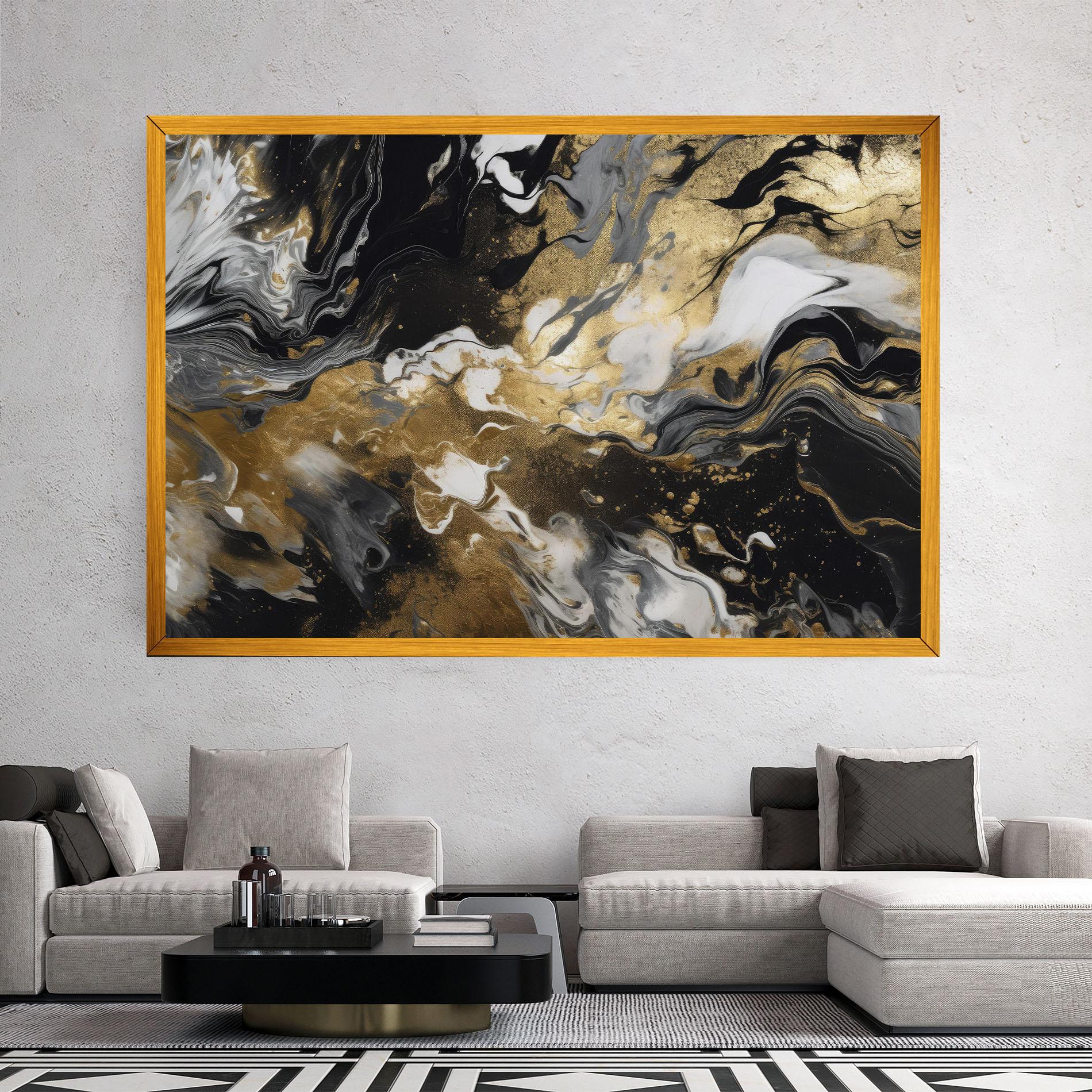 Obraz na Płótnie Gold Acrylic Fluid mockup 2