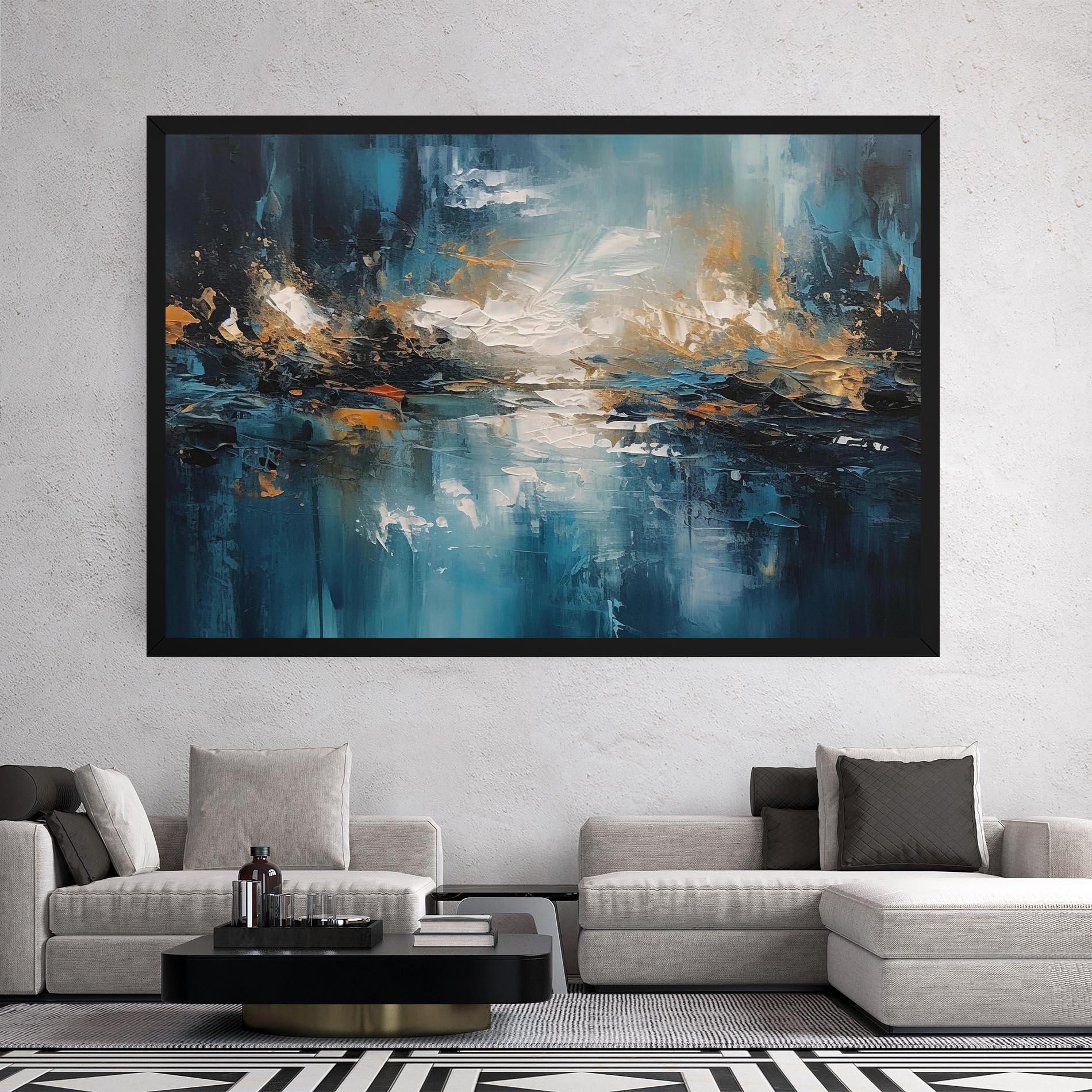 Obraz na Płótnie Abstract Blue Art mockup 2