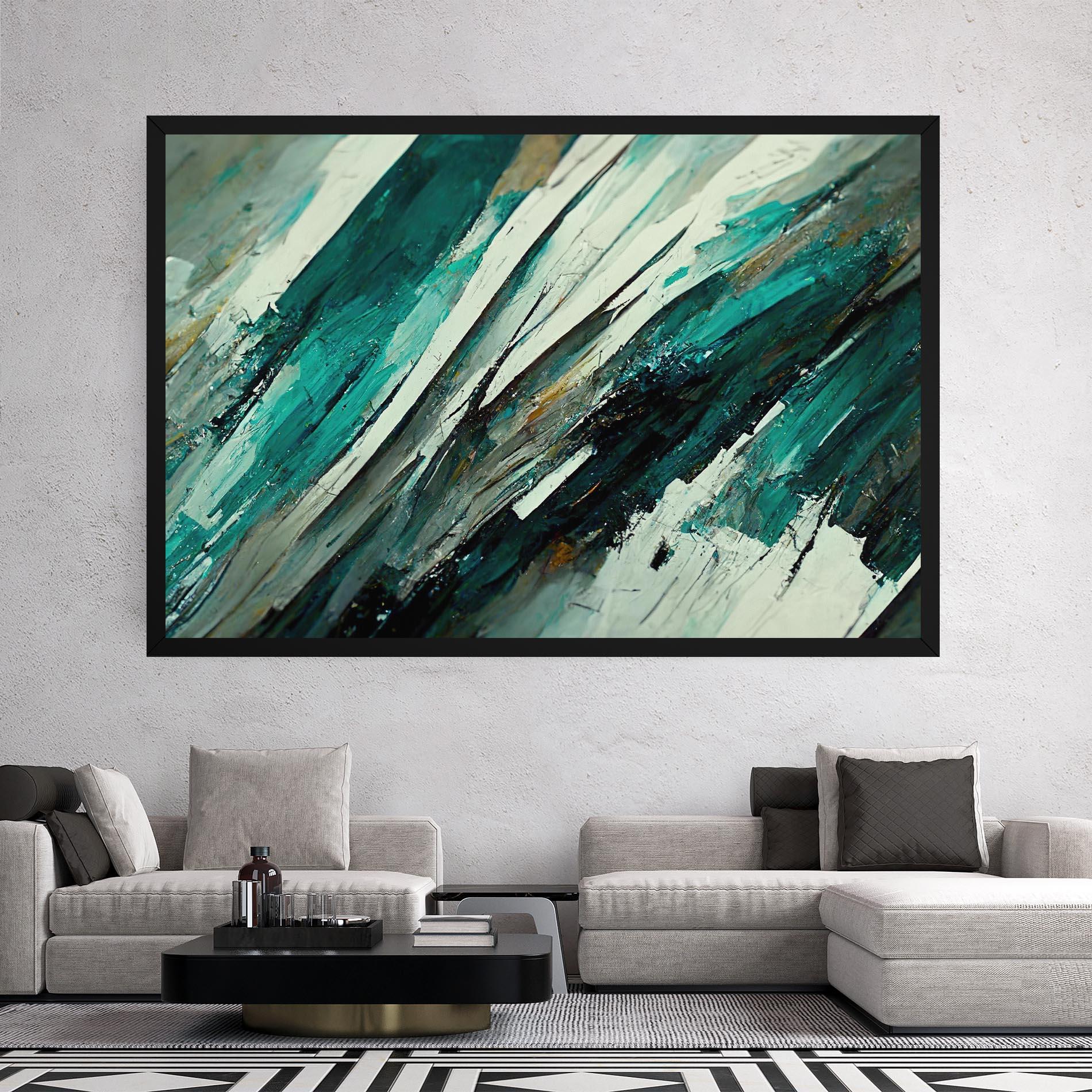 Obraz na Płótnie Abstract Green Artwork mockup 2