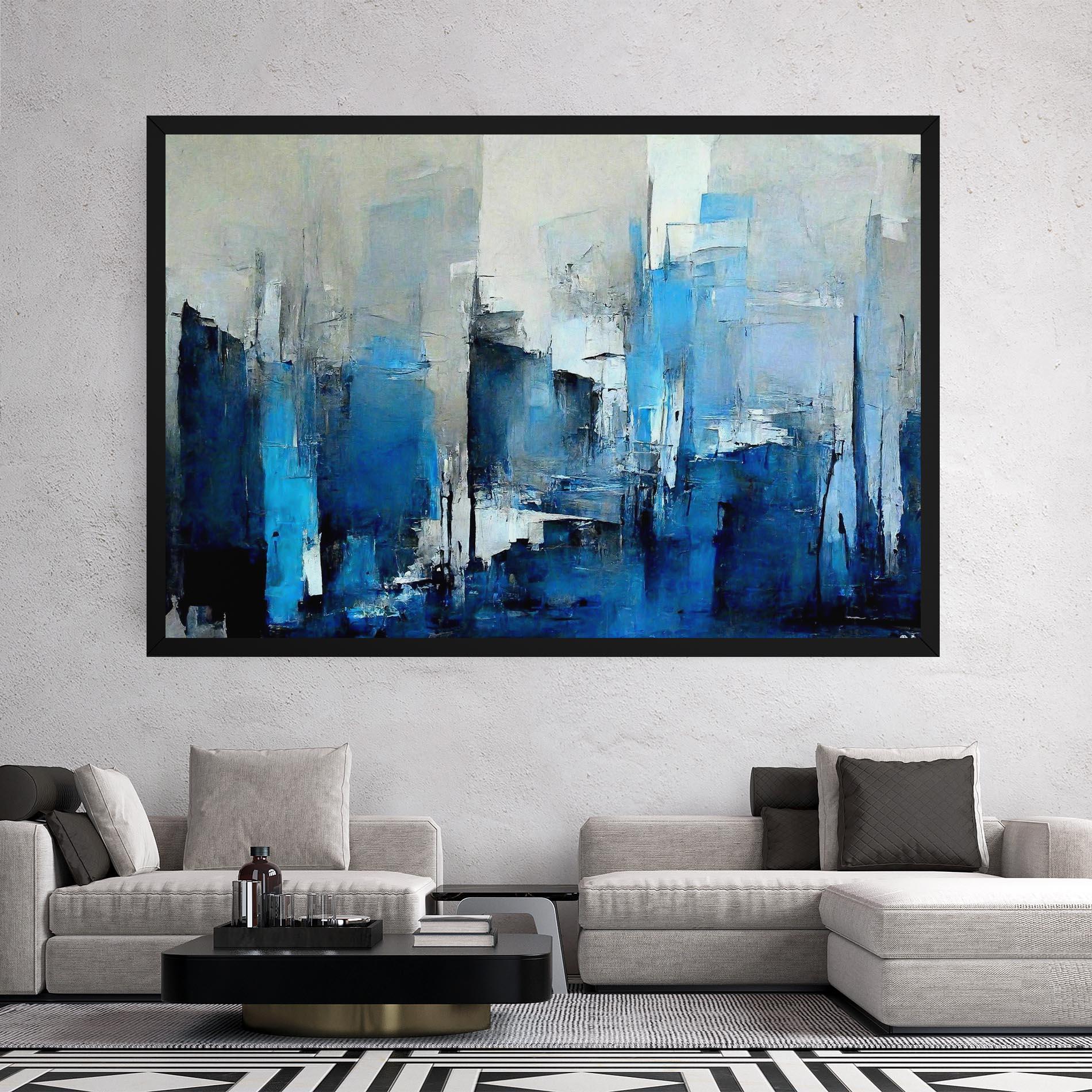 Obraz na Płótnie Blue Gray Color mockup 2