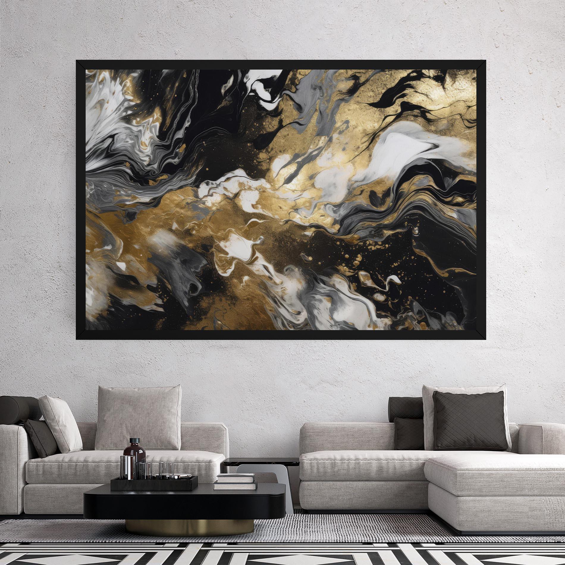 Obraz na Płótnie Gold Acrylic Fluid mockup 2