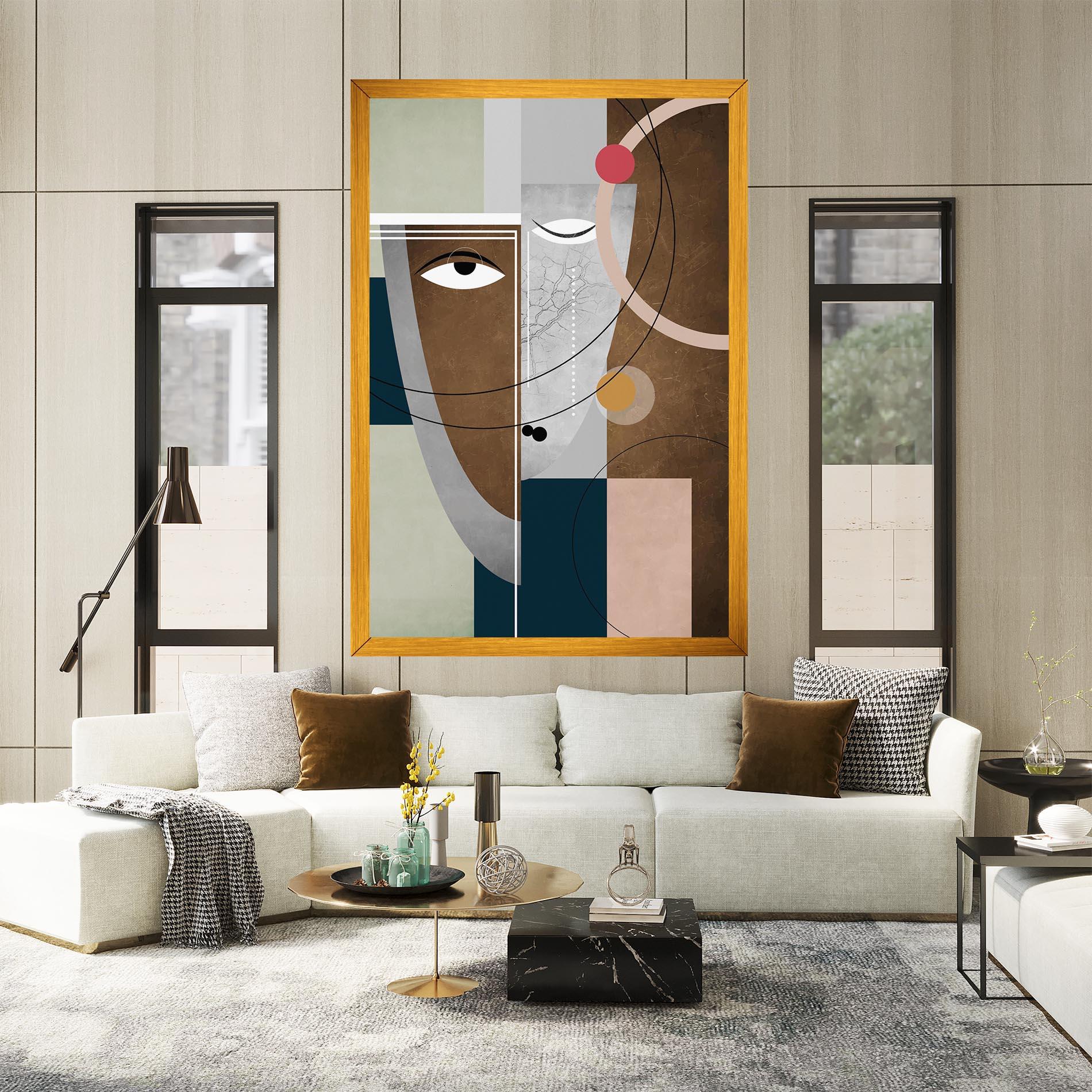 Obraz na Płótnie Abstract Brown Face mockup 2