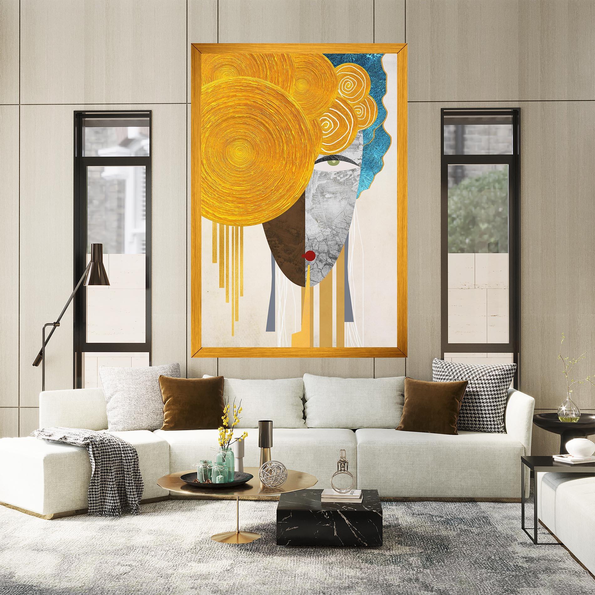 Obraz na Płótnie Abstract Grey Face 1 mockup 2