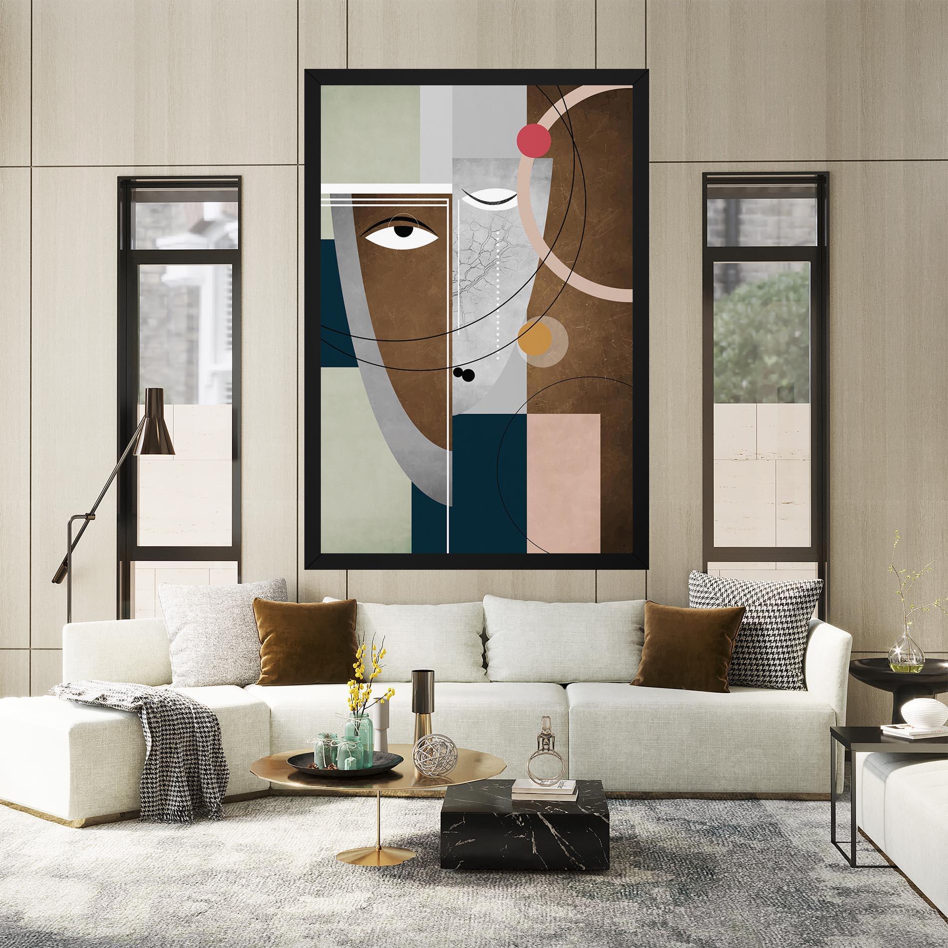 Obraz na Płótnie Abstract Brown Face mockup 2