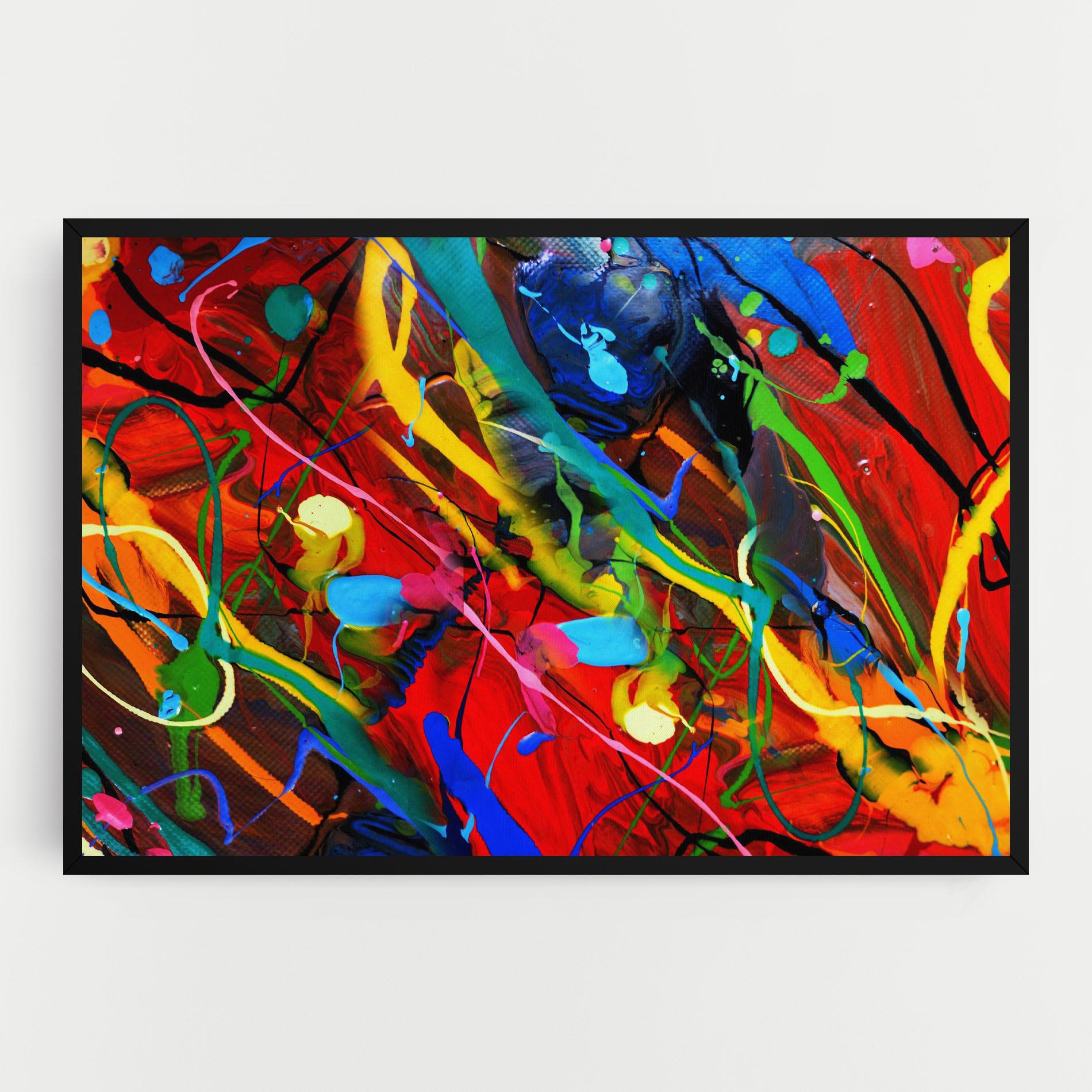 Obraz na Płótnie Hand Draw Red Painting mockup 0