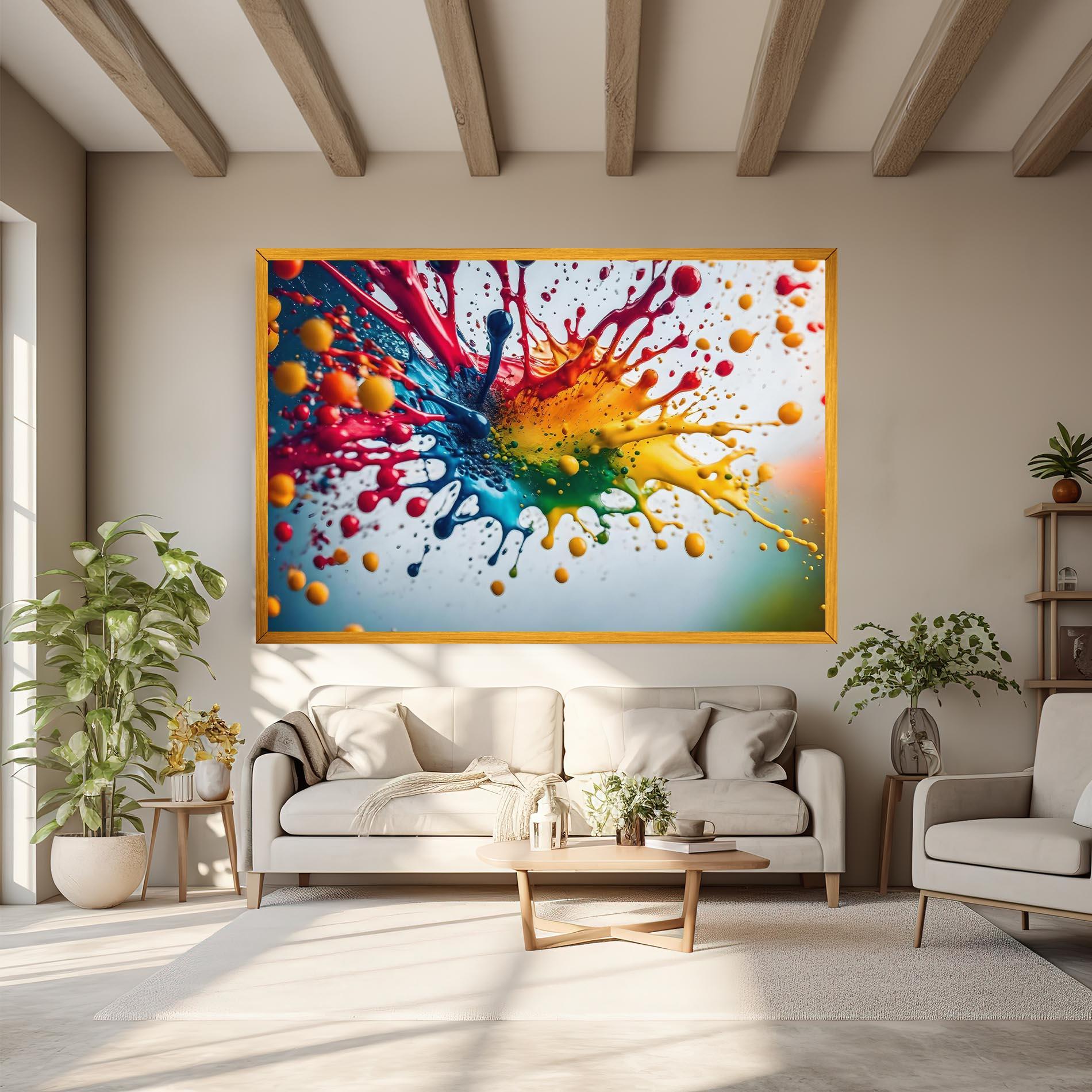 Obraz na Płótnie Colorful Splash Rainbow mockup 6