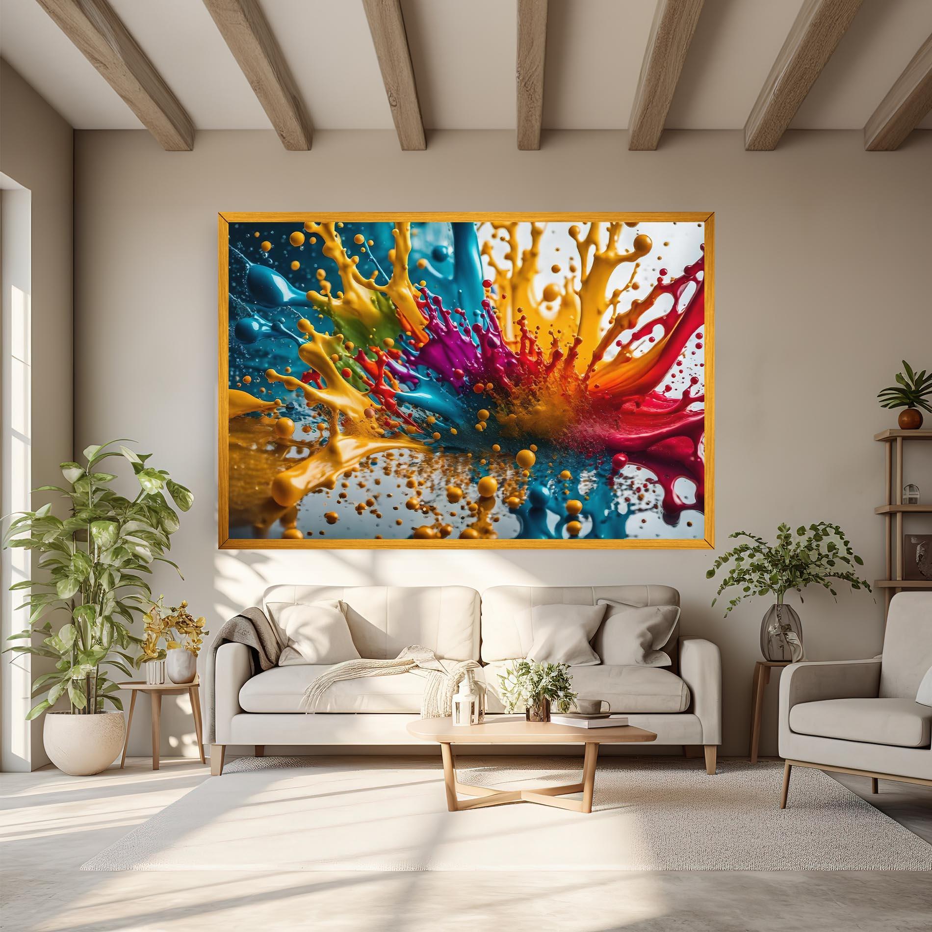 Obraz na Płótnie Colorful Water Splash mockup 6