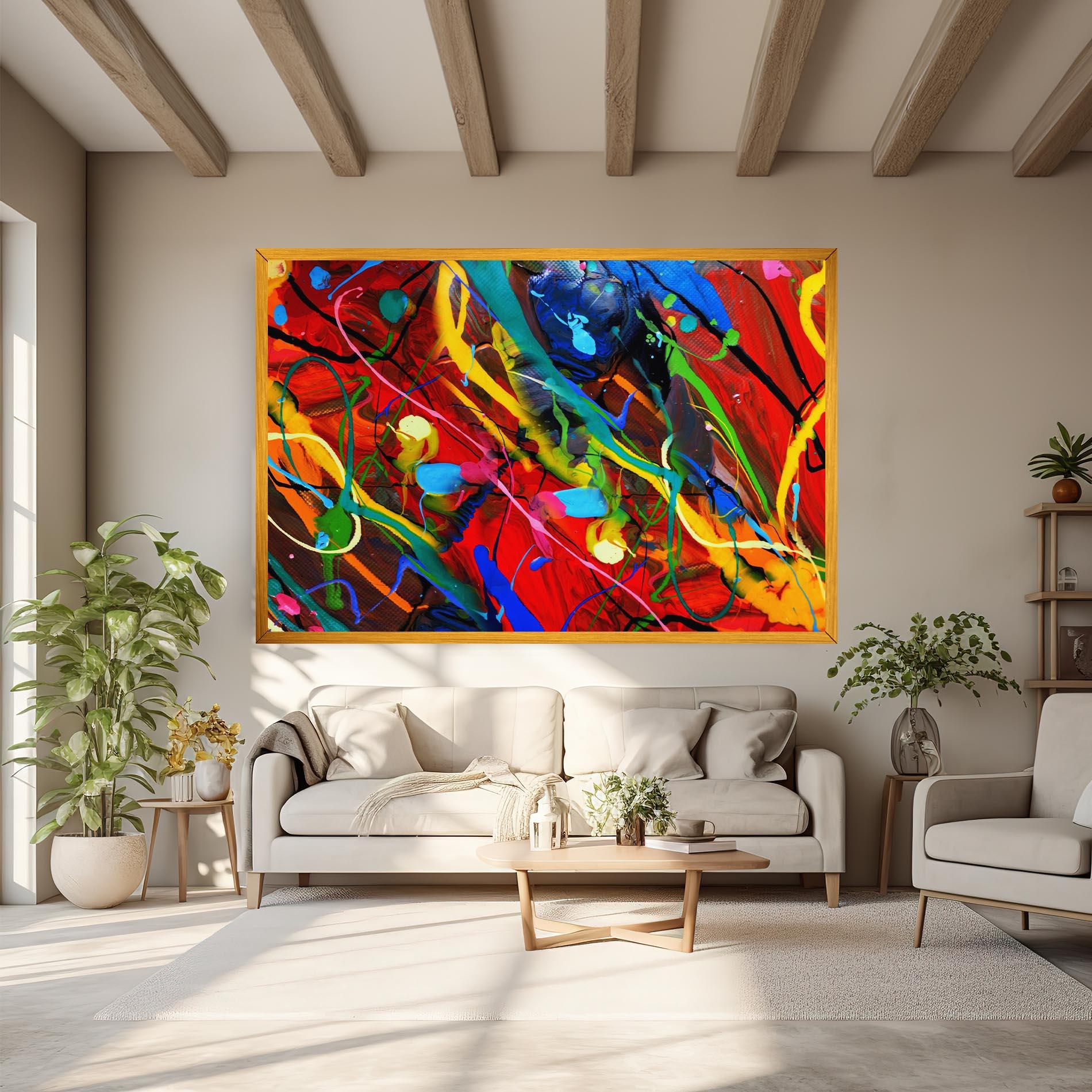 Obraz na Płótnie Hand Draw Red Painting mockup 6