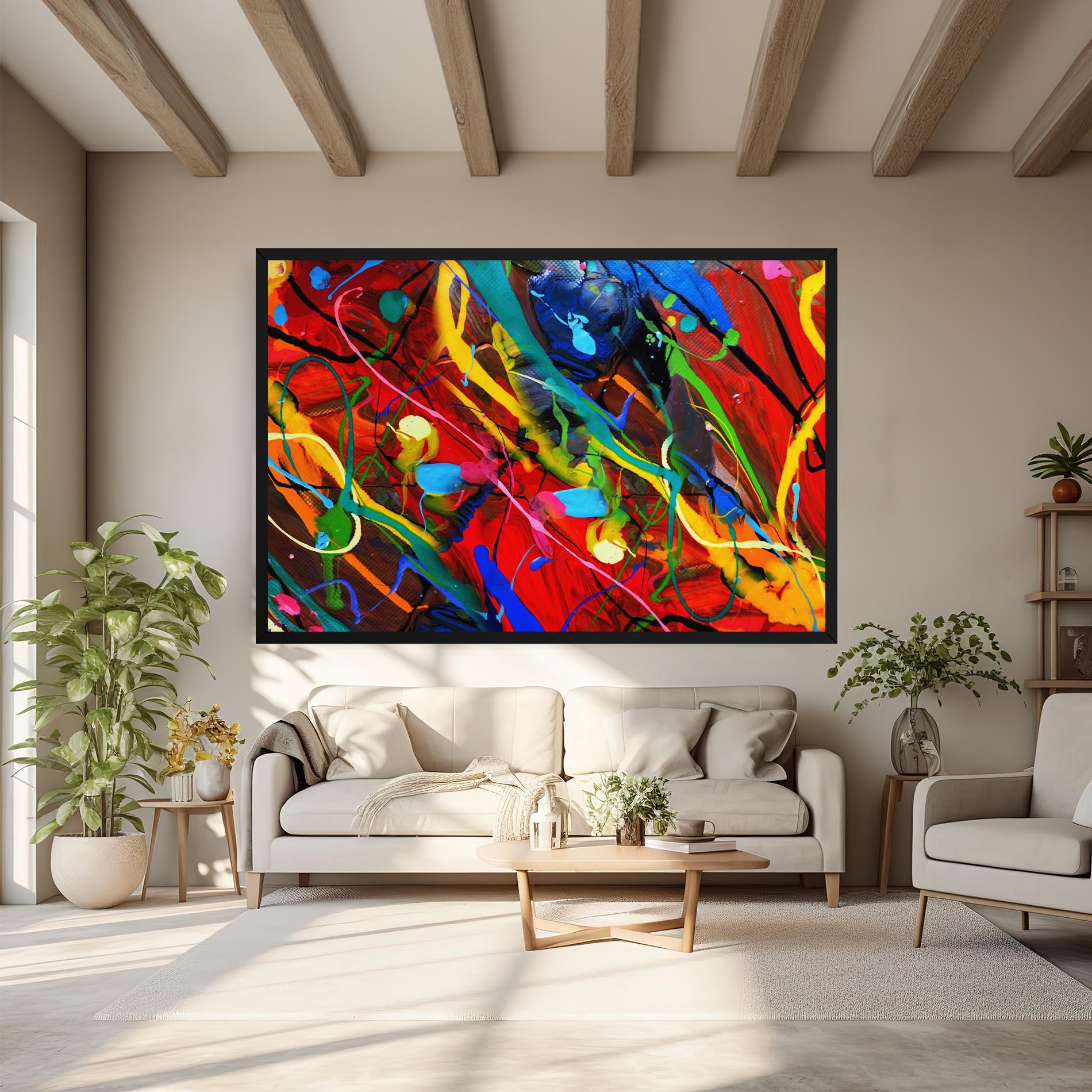 Obraz na Płótnie Hand Draw Red Painting mockup 6