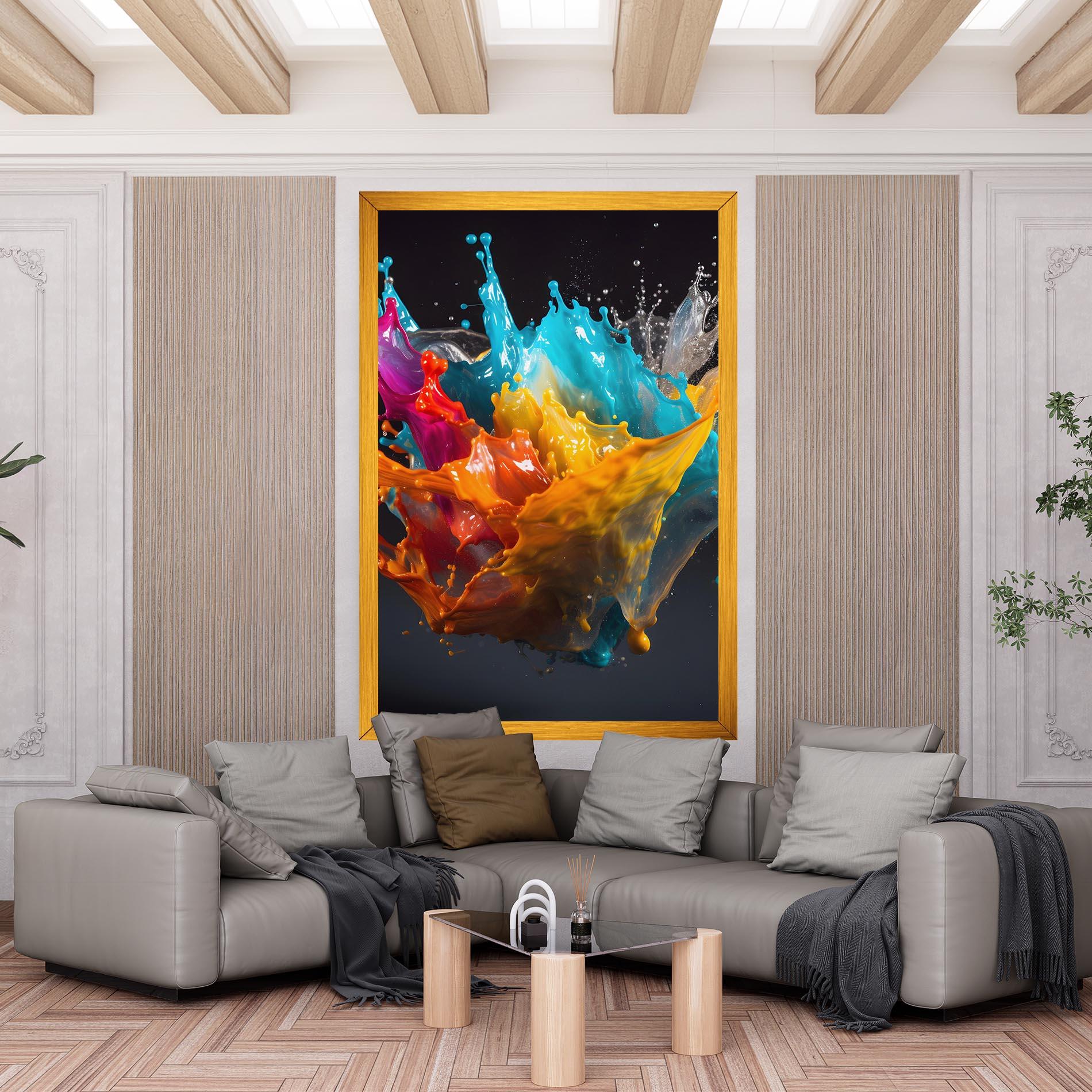 Obraz na Płótnie Colorful Splash Floating mockup 6