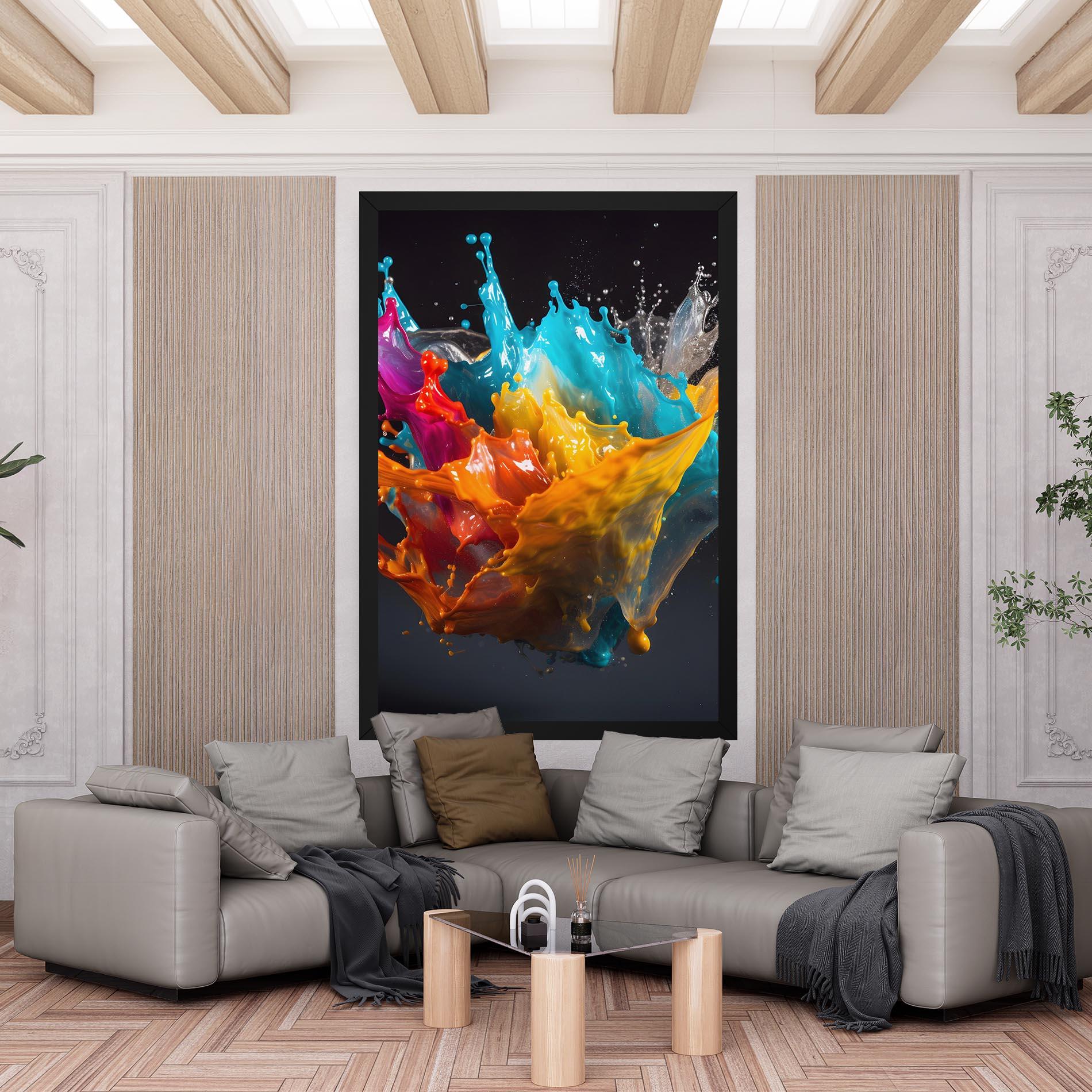 Obraz na Płótnie Colorful Splash Floating mockup 6