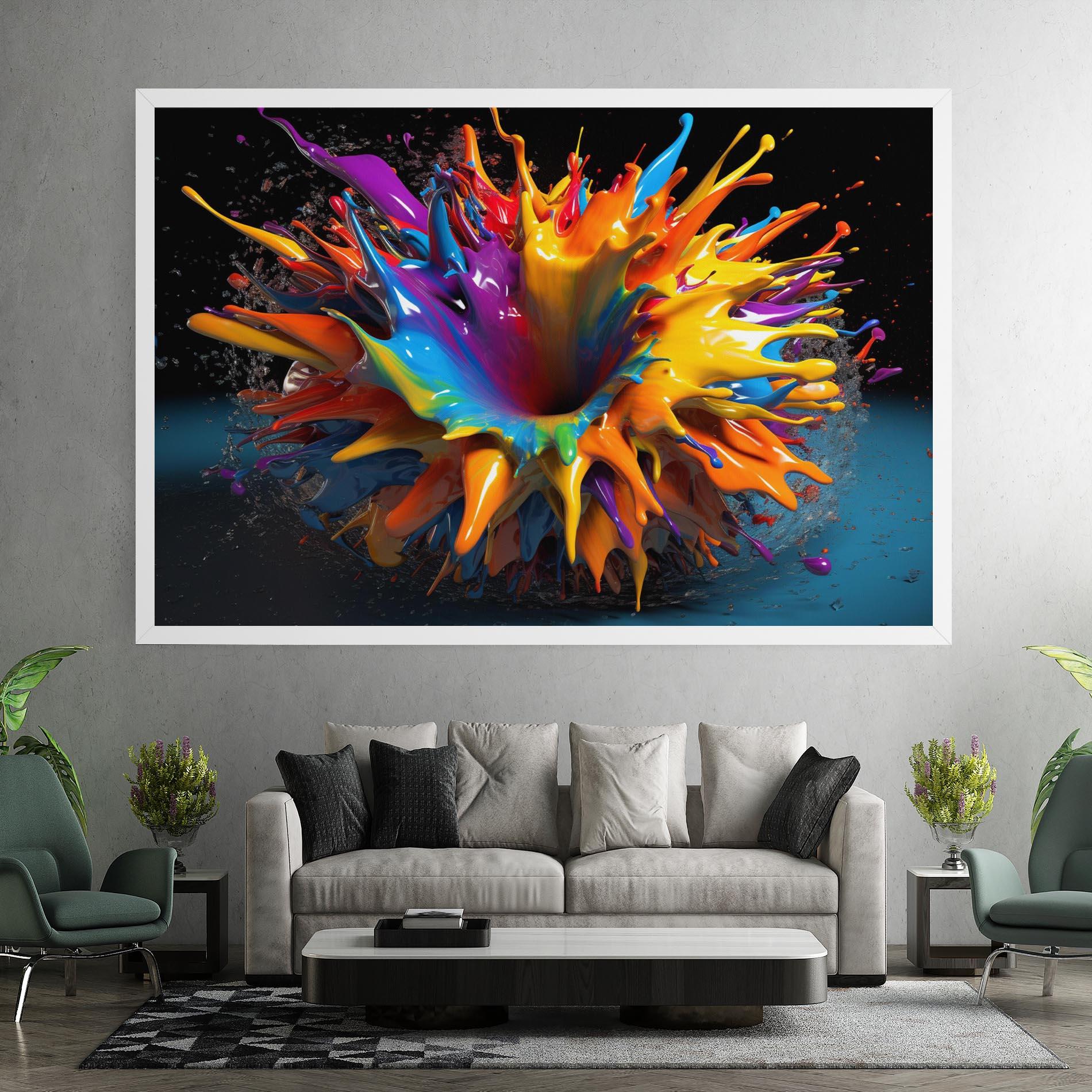 Obraz na Płótnie 3d Color Splash mockup 7
