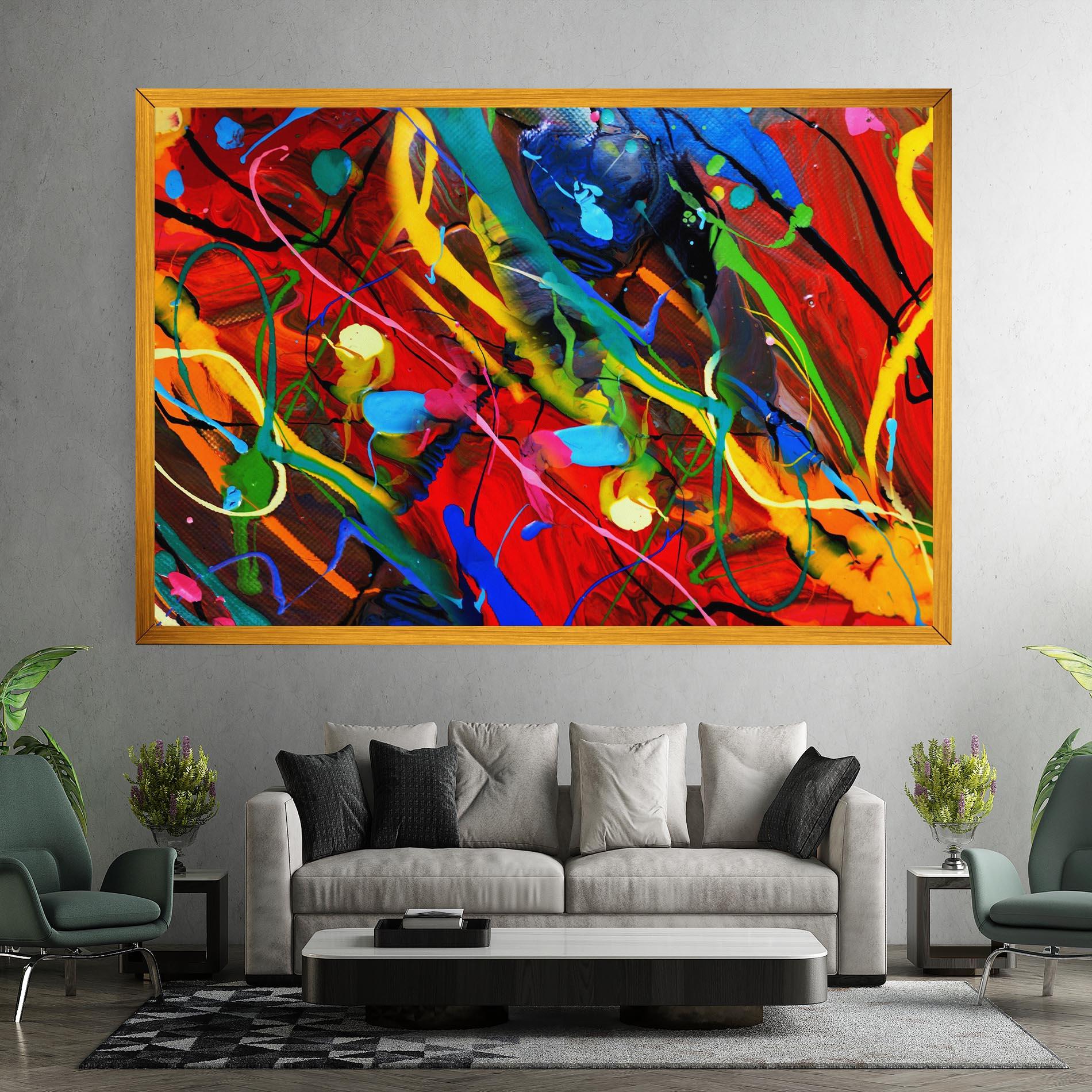 Obraz na Płótnie Hand Draw Red Painting mockup 7