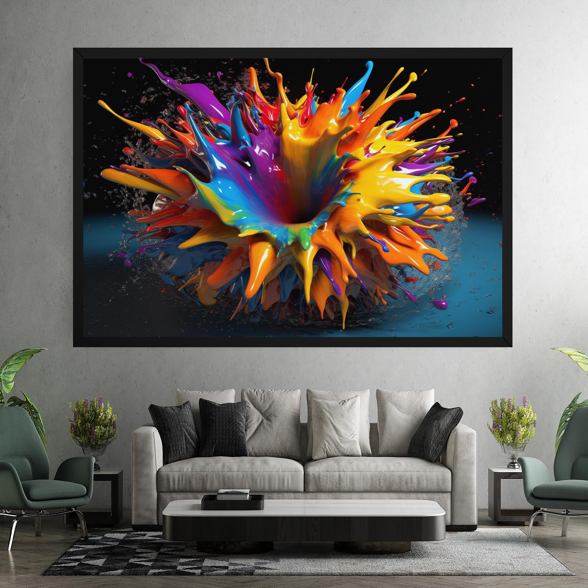 Obraz na Płótnie 3d Color Splash mockup 7