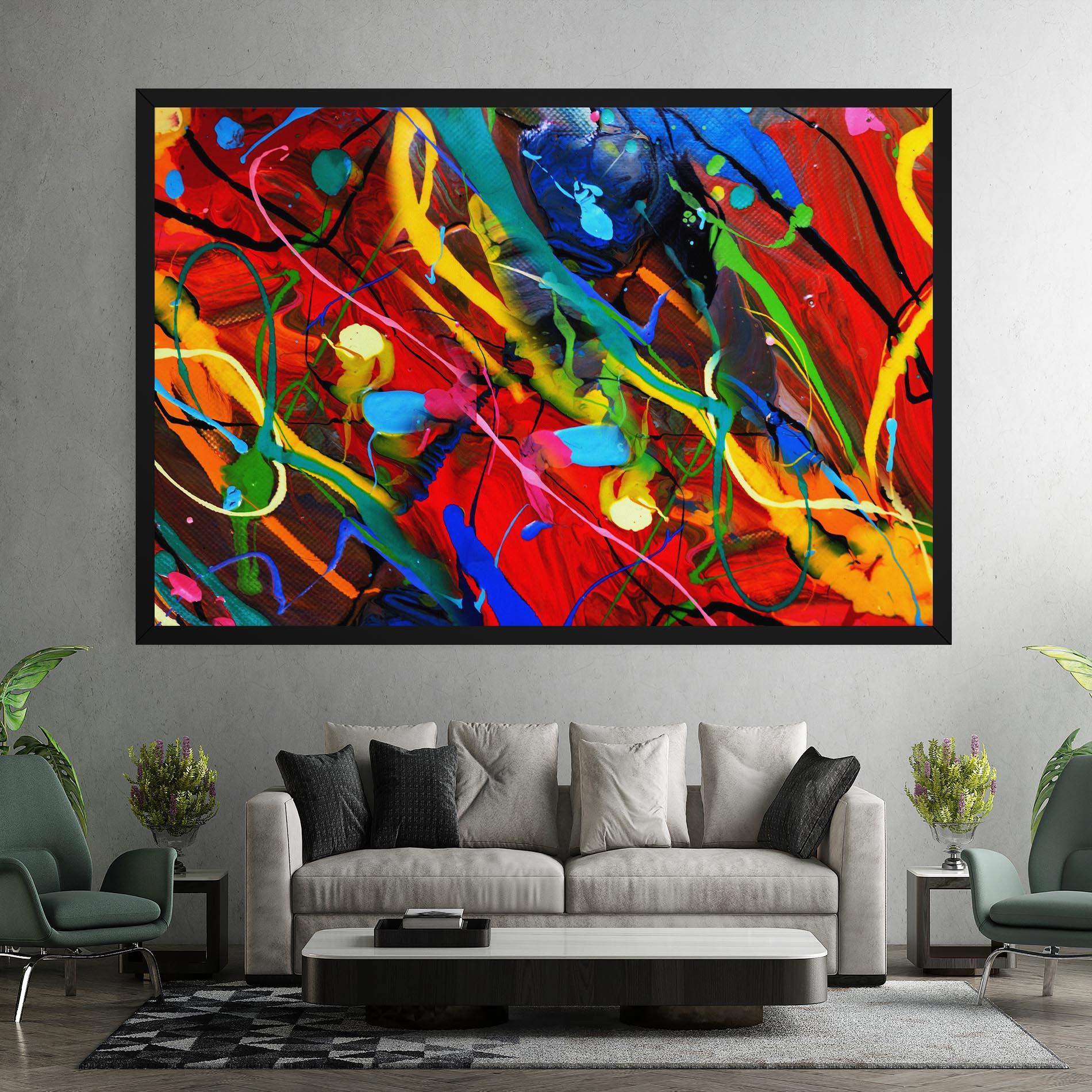 Obraz na Płótnie Hand Draw Red Painting mockup 7