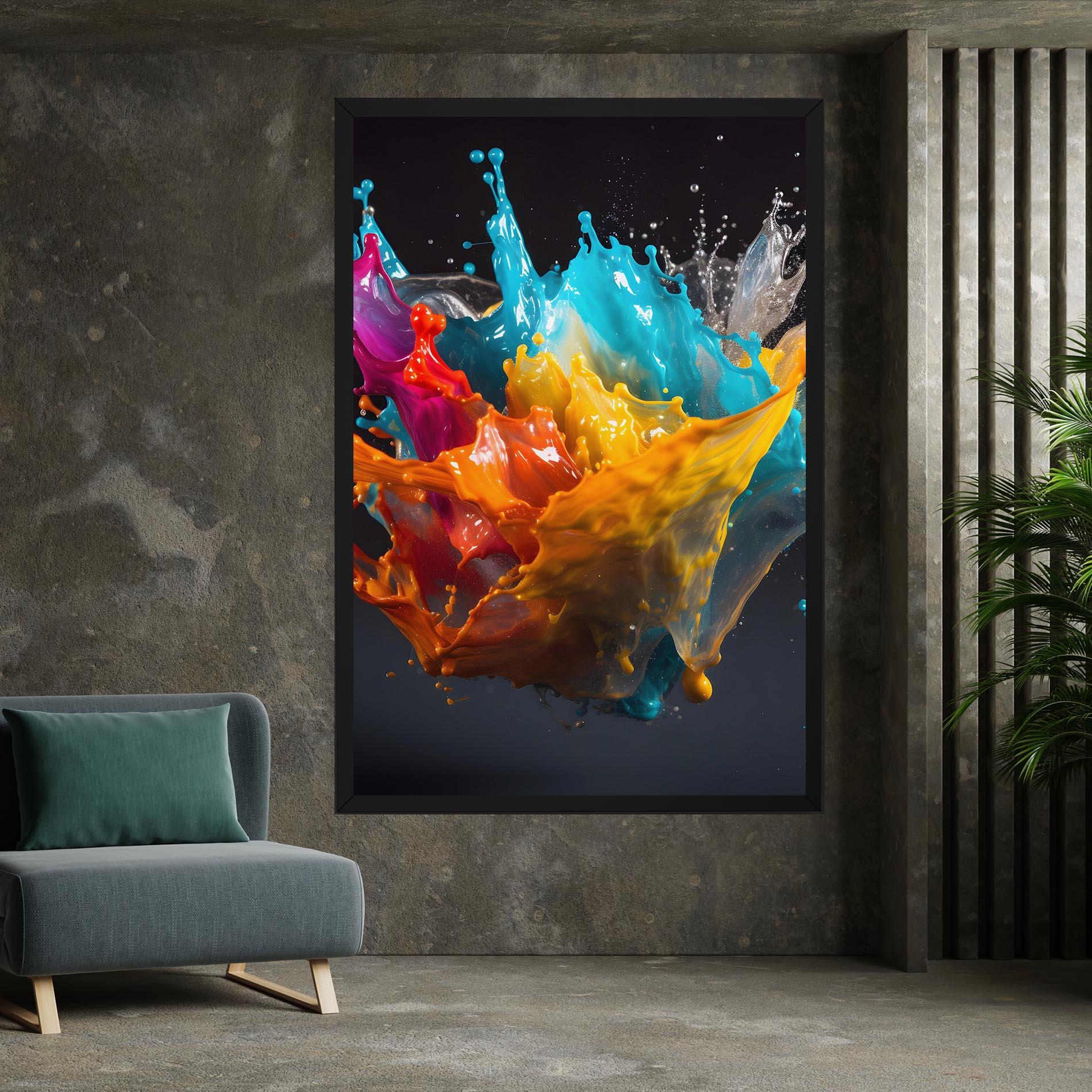 Obraz na Płótnie Colorful Splash Floating mockup 7