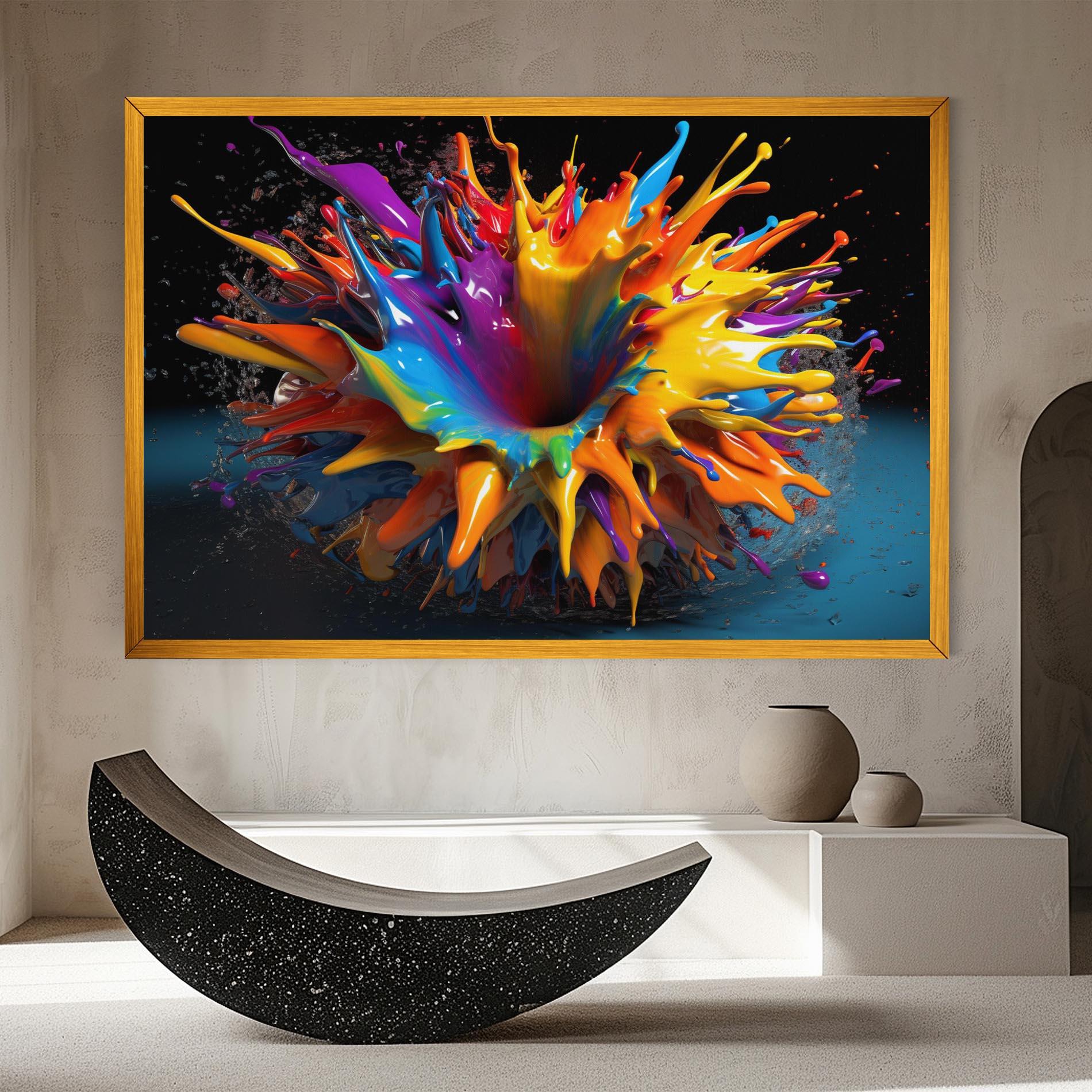 Obraz na Płótnie 3d Color Splash mockup 8