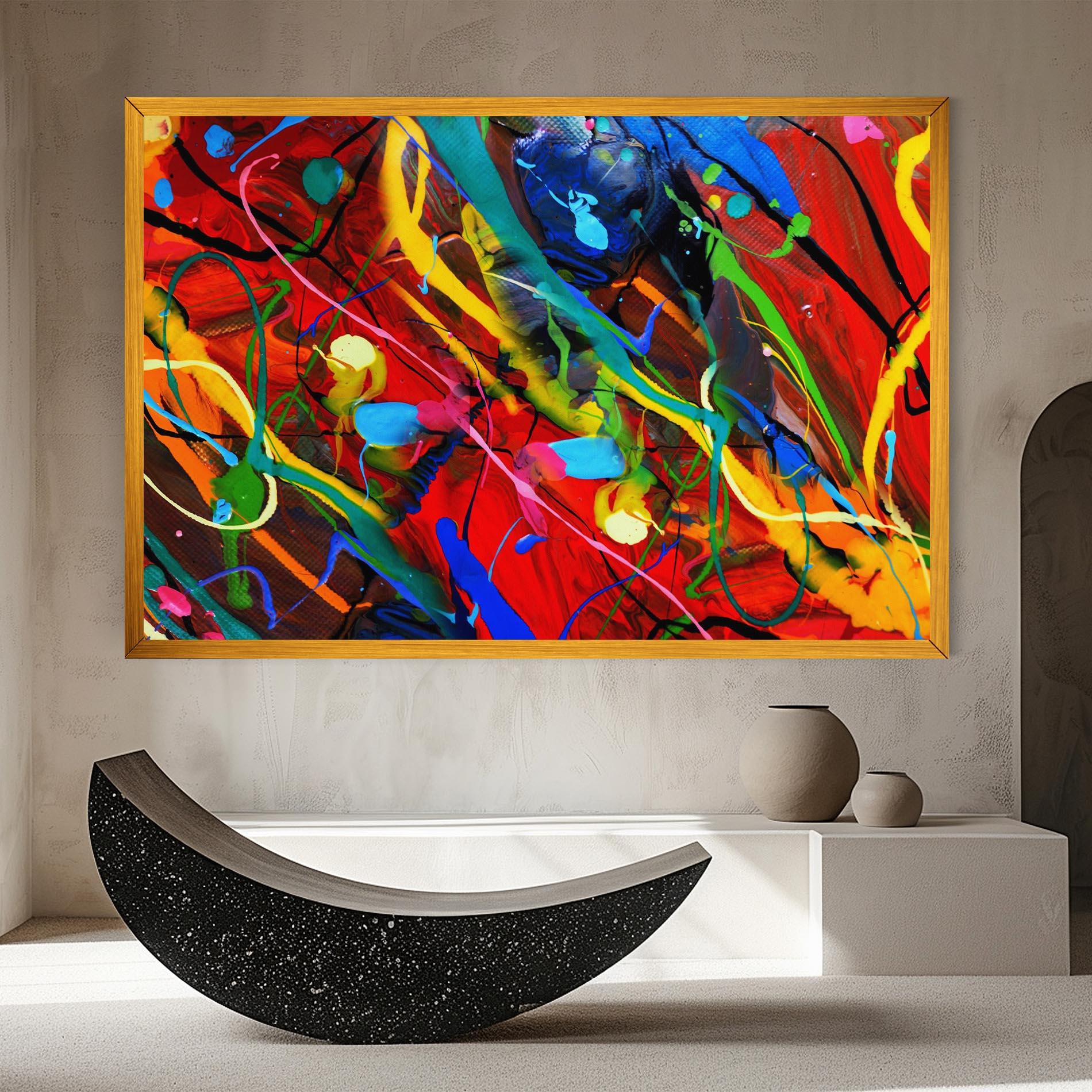 Obraz na Płótnie Hand Draw Red Painting mockup 8