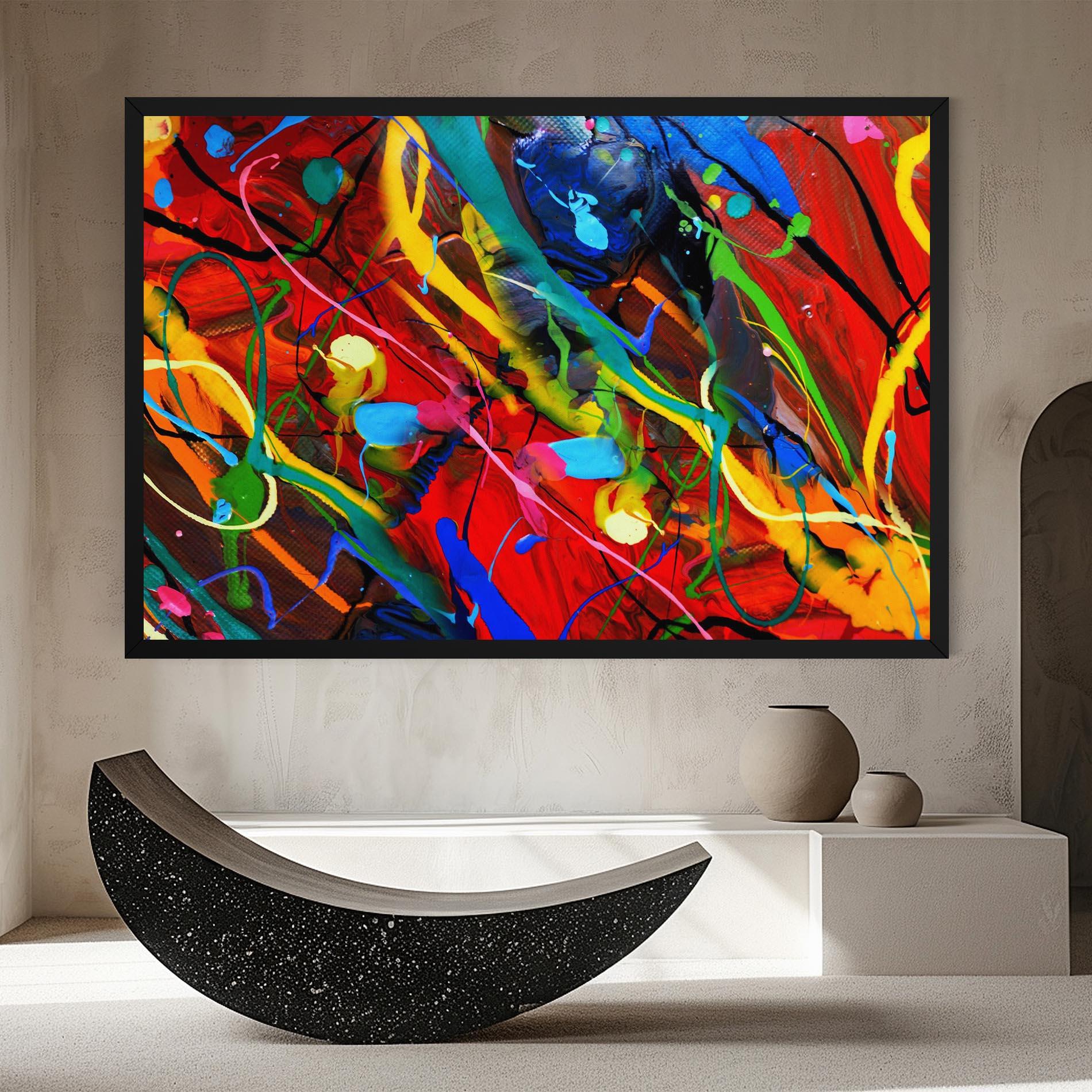 Obraz na Płótnie Hand Draw Red Painting mockup 8