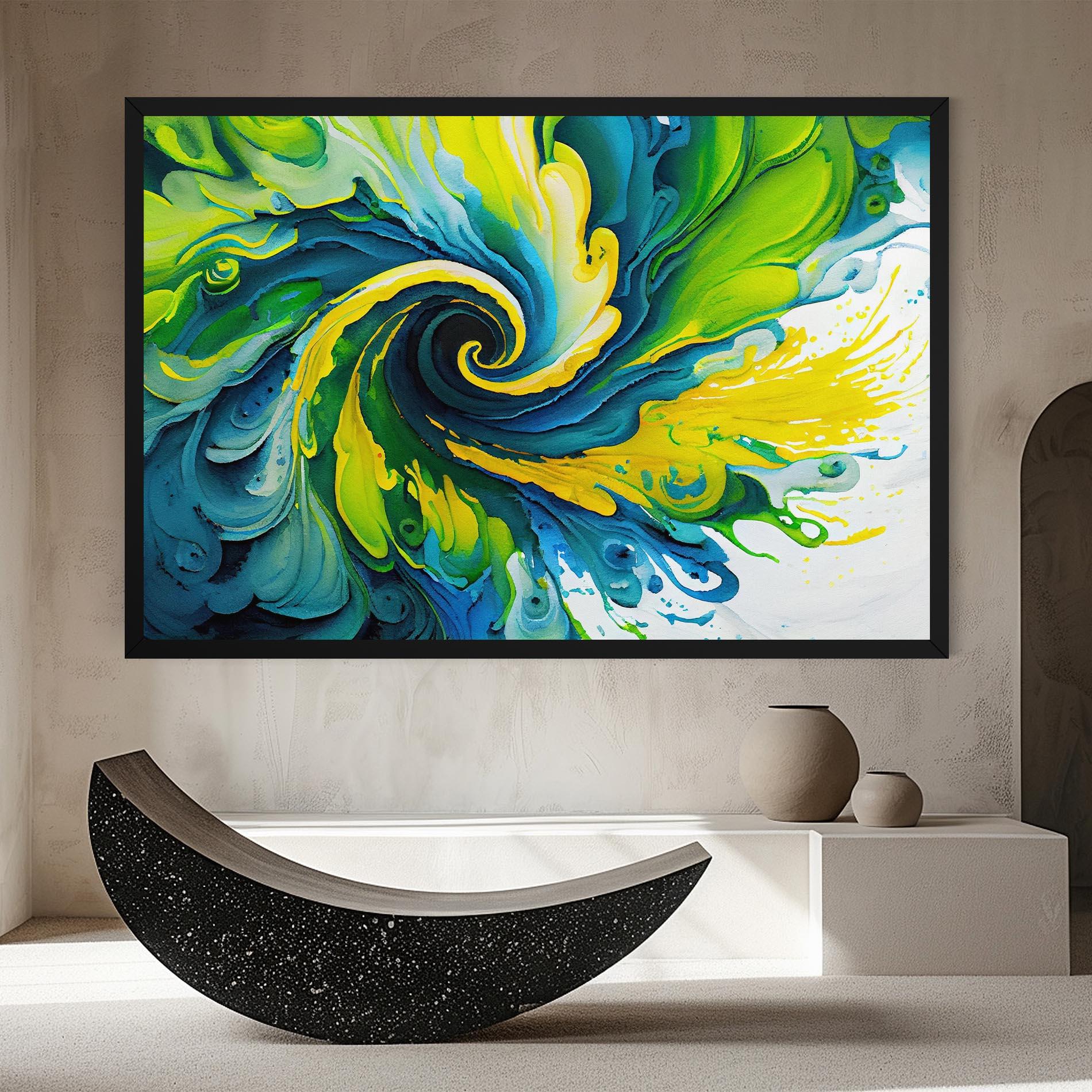 Obraz na Płótnie Yellow Green Spiral mockup 8