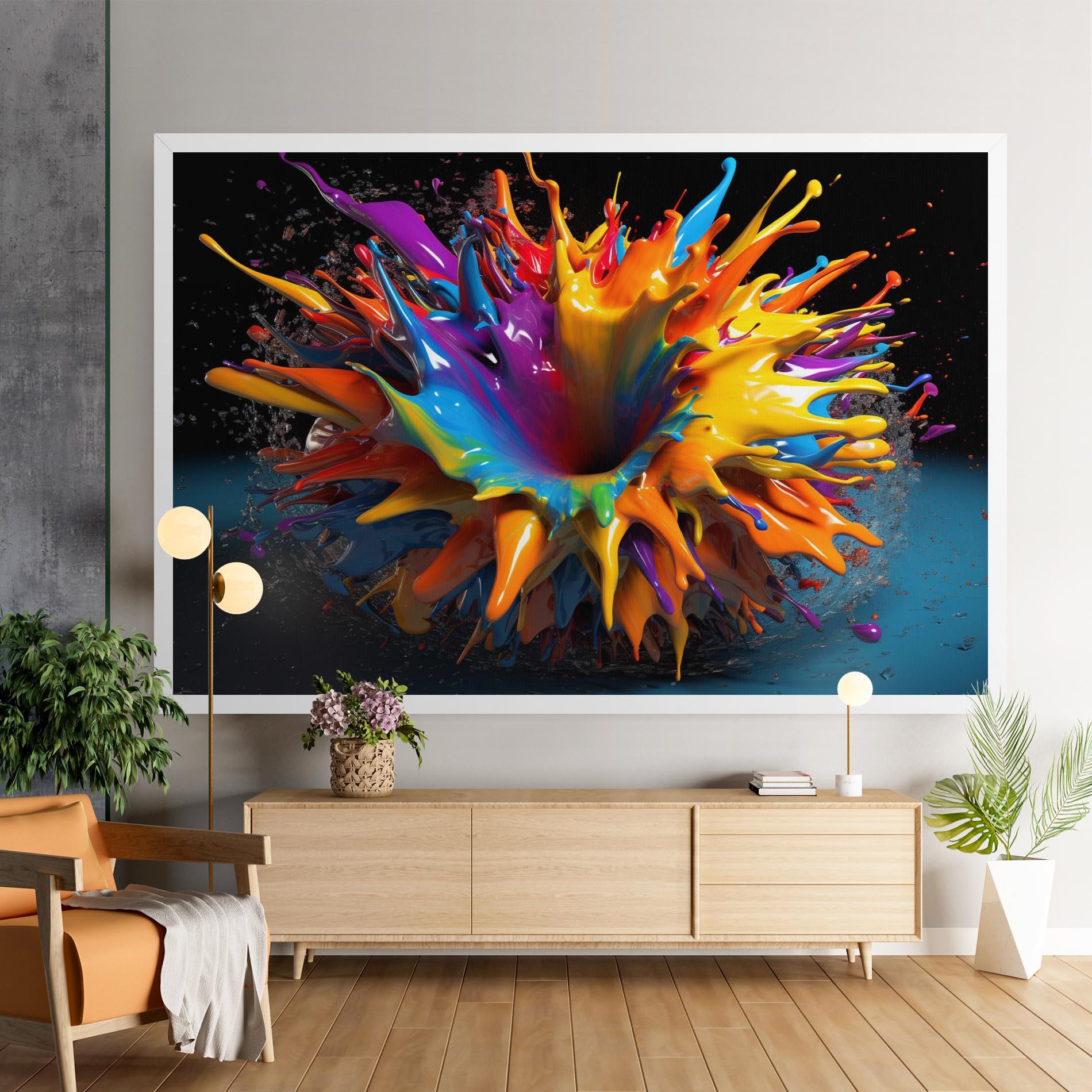 Obraz na Płótnie 3d Color Splash mockup 9