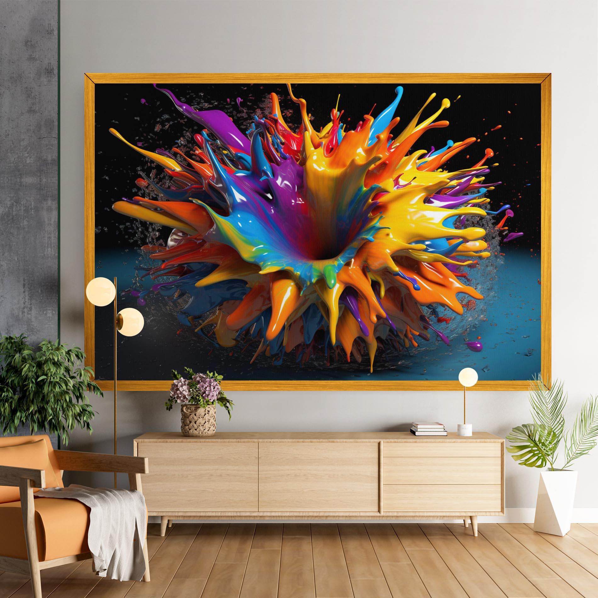Obraz na Płótnie 3d Color Splash mockup 9