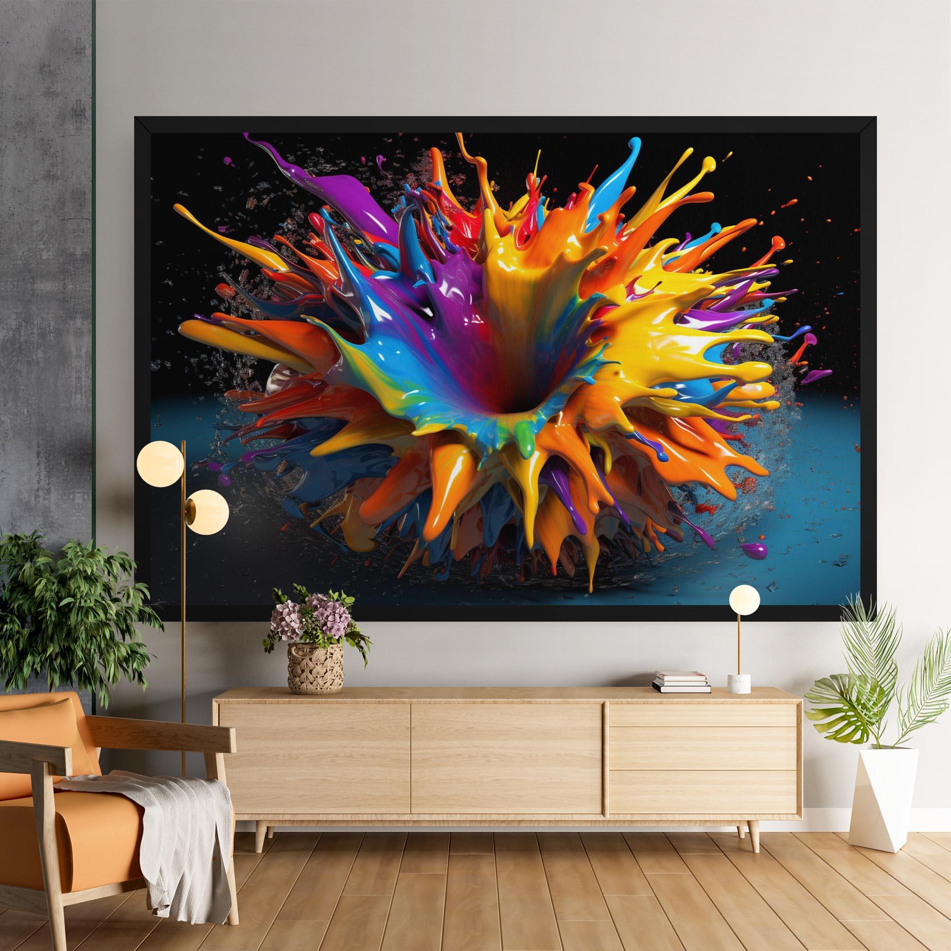Obraz na Płótnie 3d Color Splash mockup 9