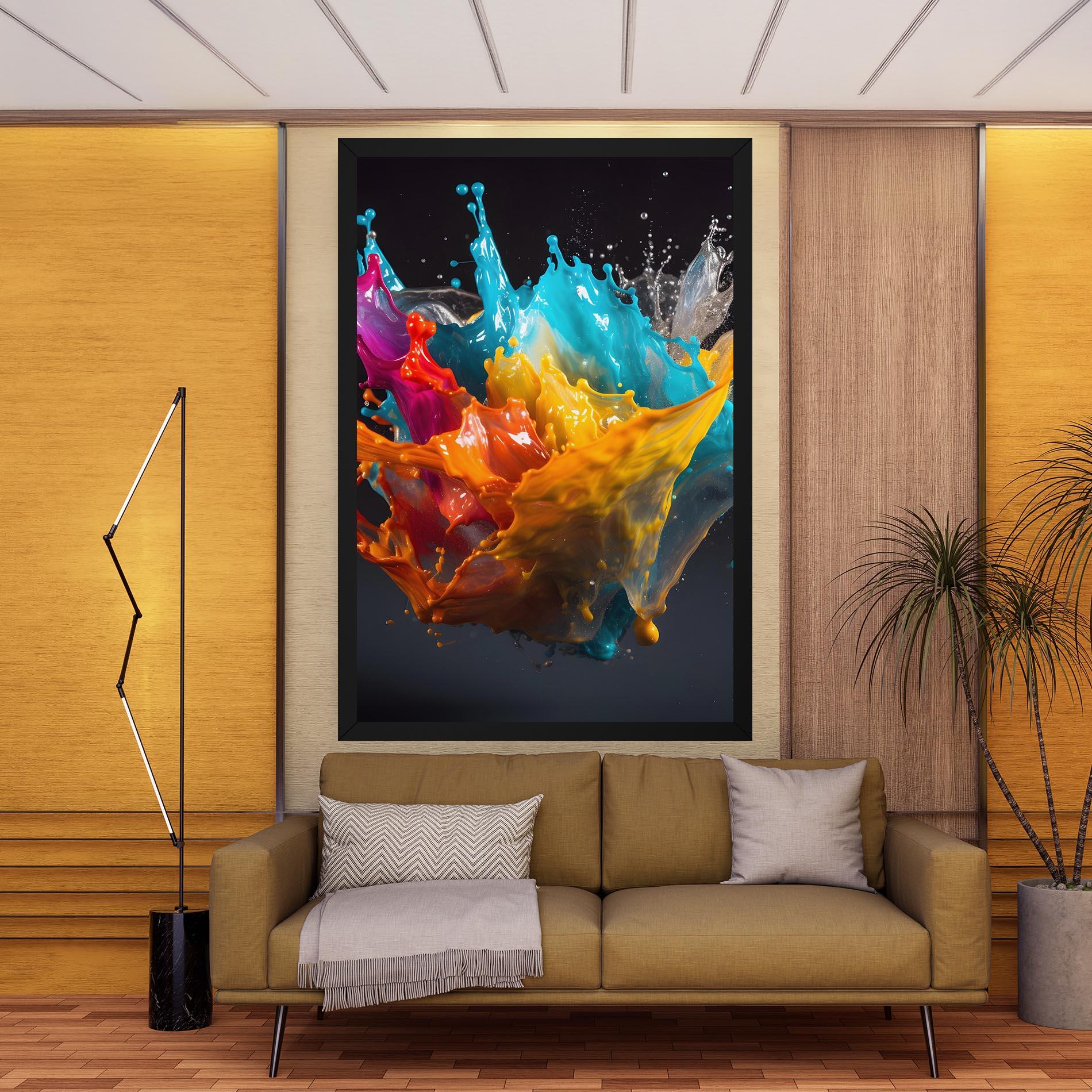 Obraz na Płótnie Colorful Splash Floating mockup 9