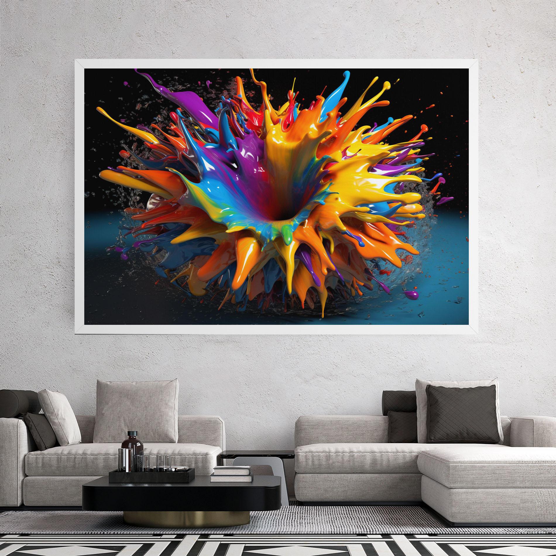 Obraz na Płótnie 3d Color Splash mockup 2