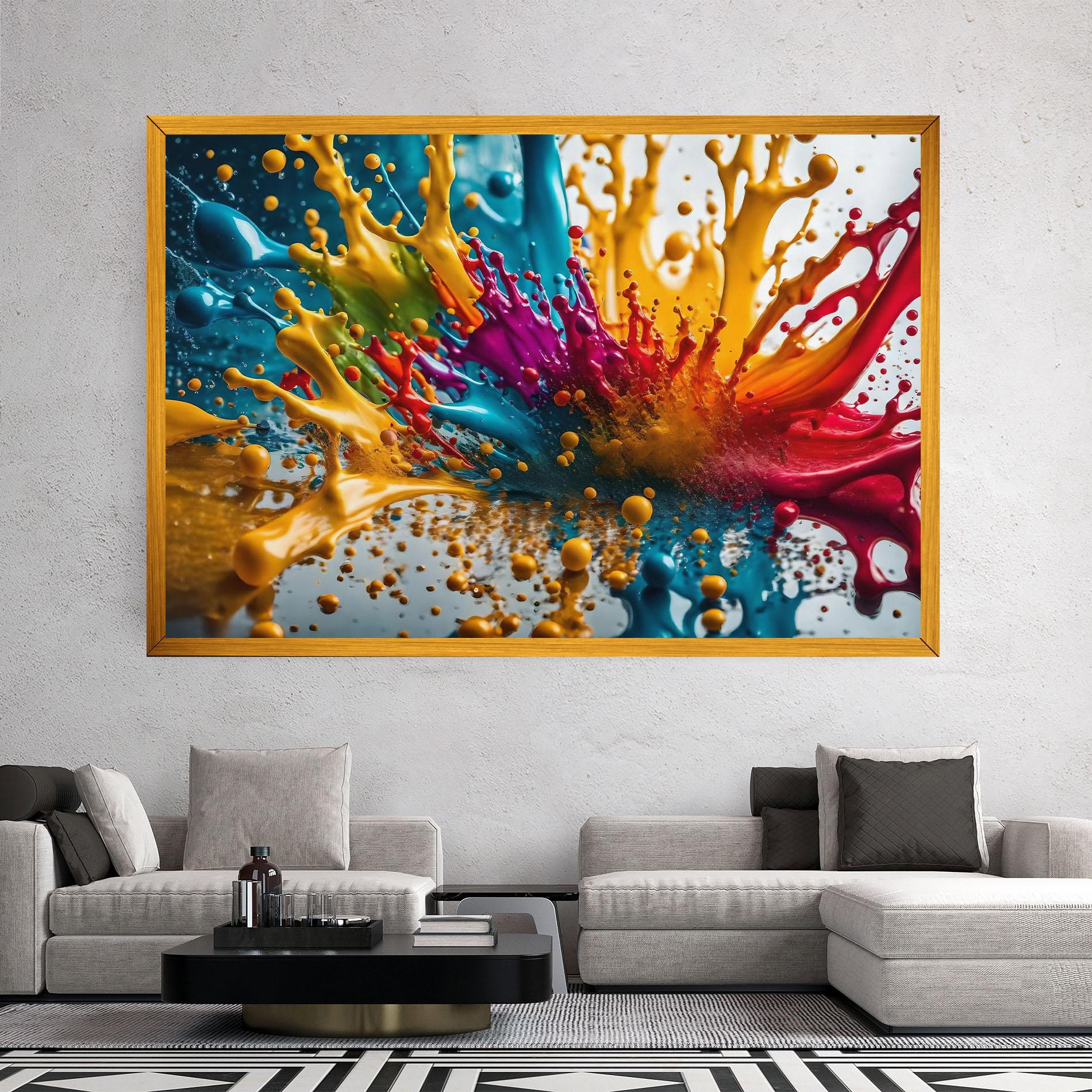 Obraz na Płótnie Colorful Water Splash mockup 2