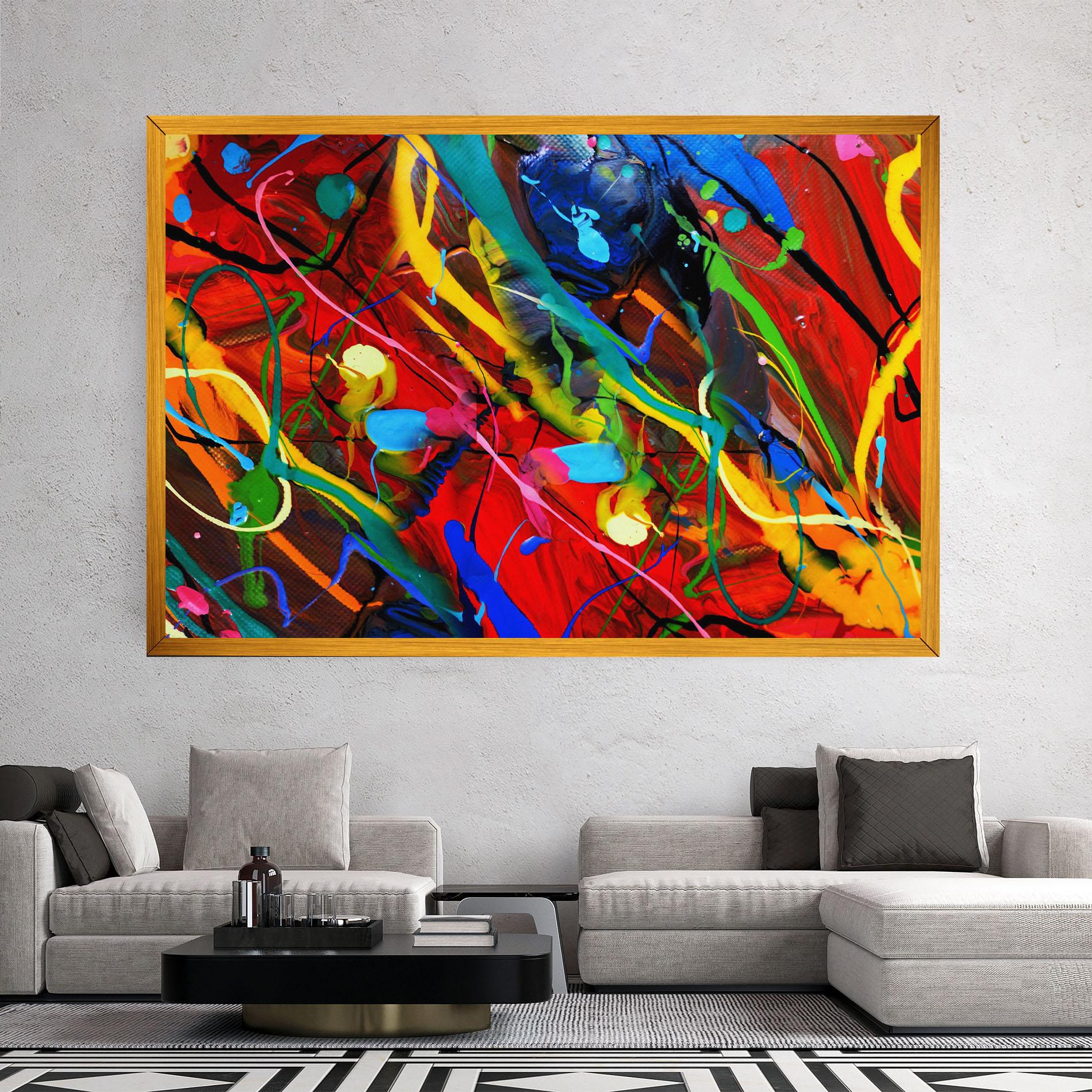 Obraz na Płótnie Hand Draw Red Painting mockup 2