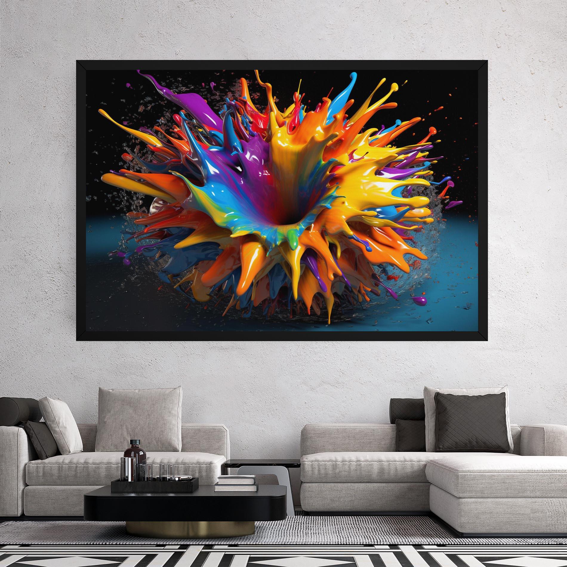 Obraz na Płótnie 3d Color Splash mockup 2