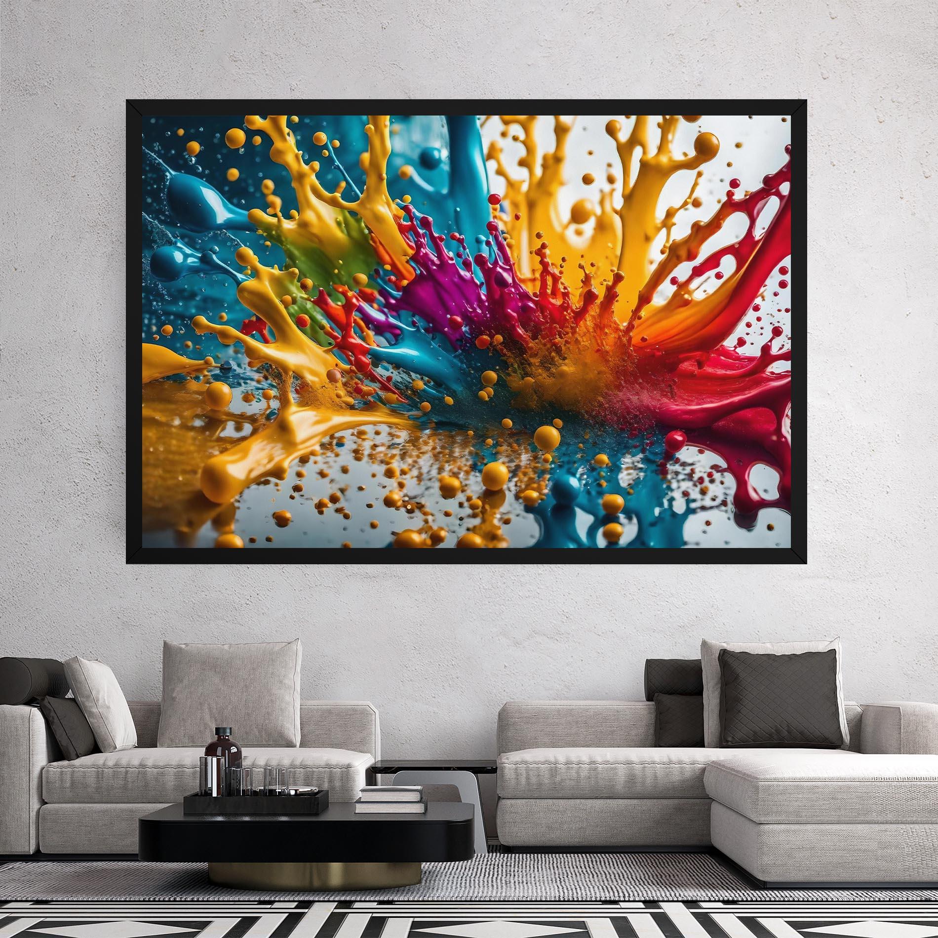 Obraz na Płótnie Colorful Water Splash mockup 2